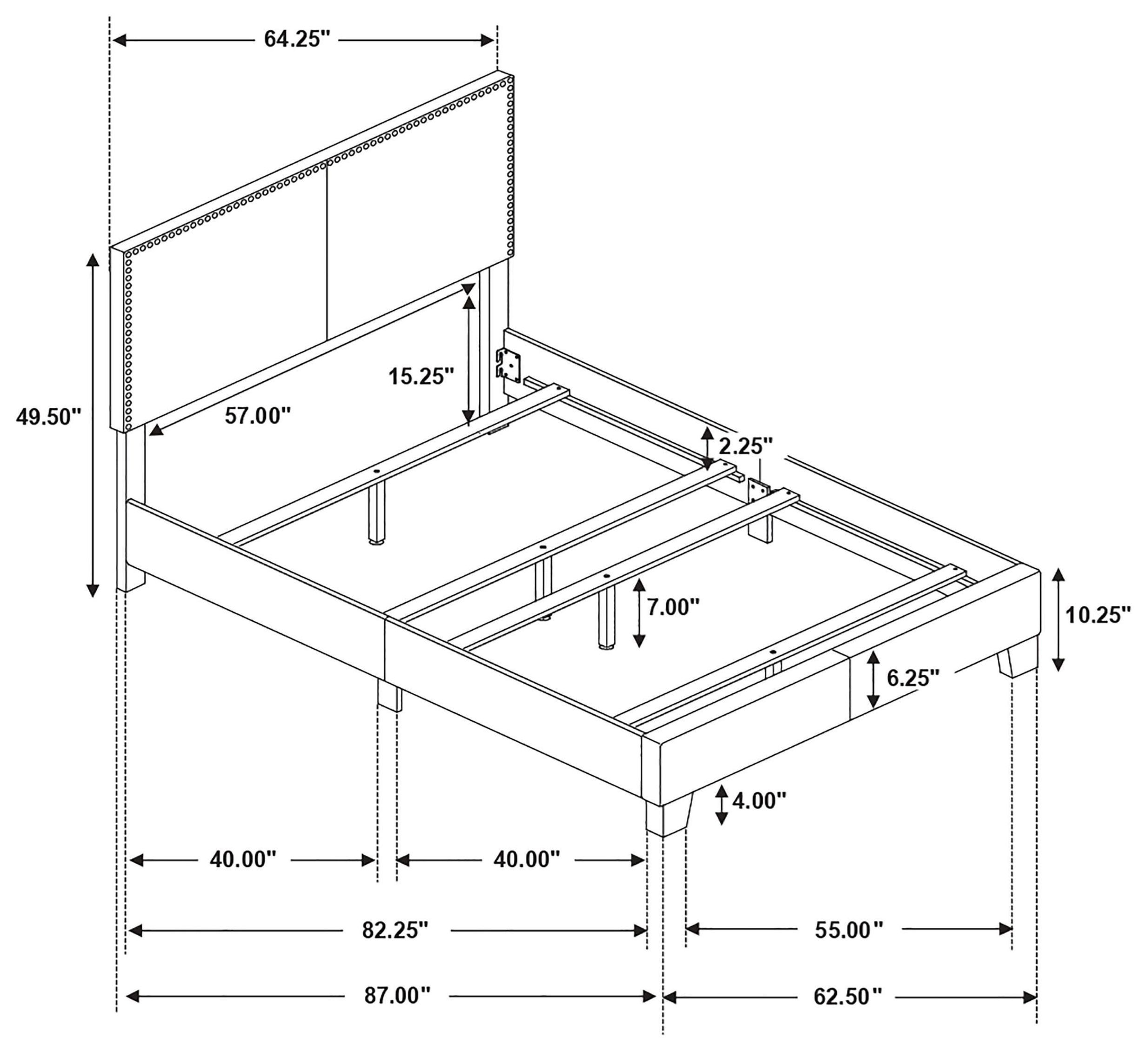 Boyd Charcoal Upholstered Queen Panel Bed