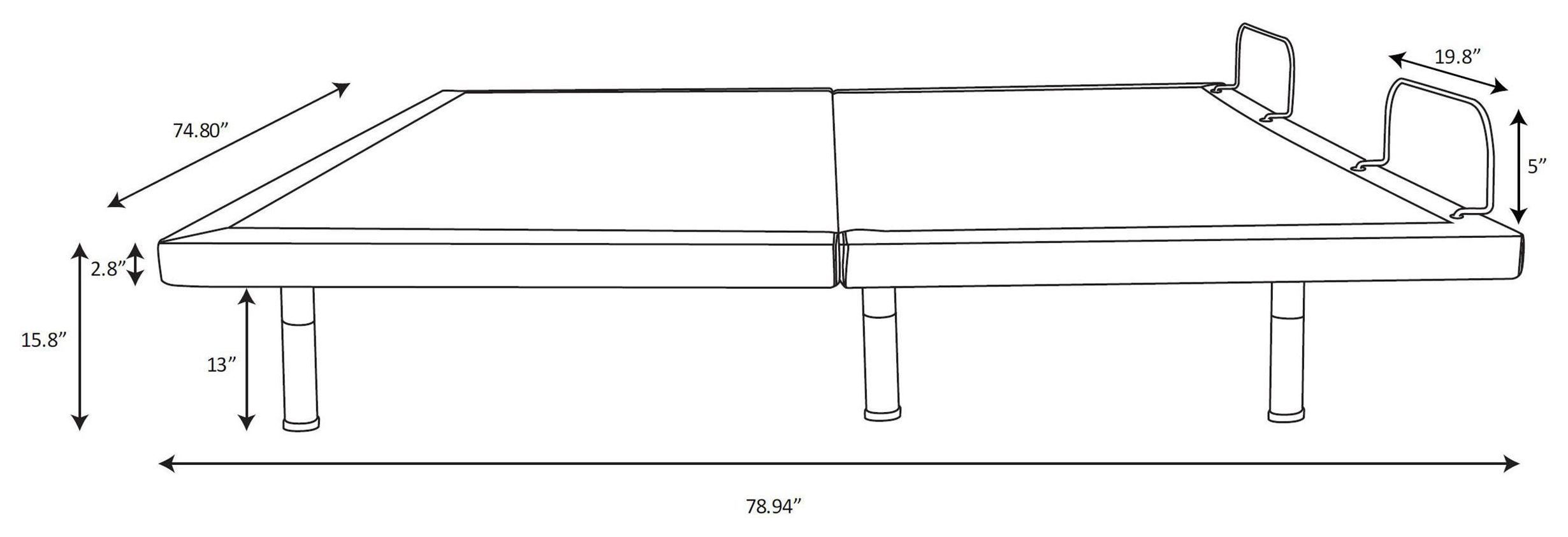 Negan Grey Fabric King Adjustable Bed Base