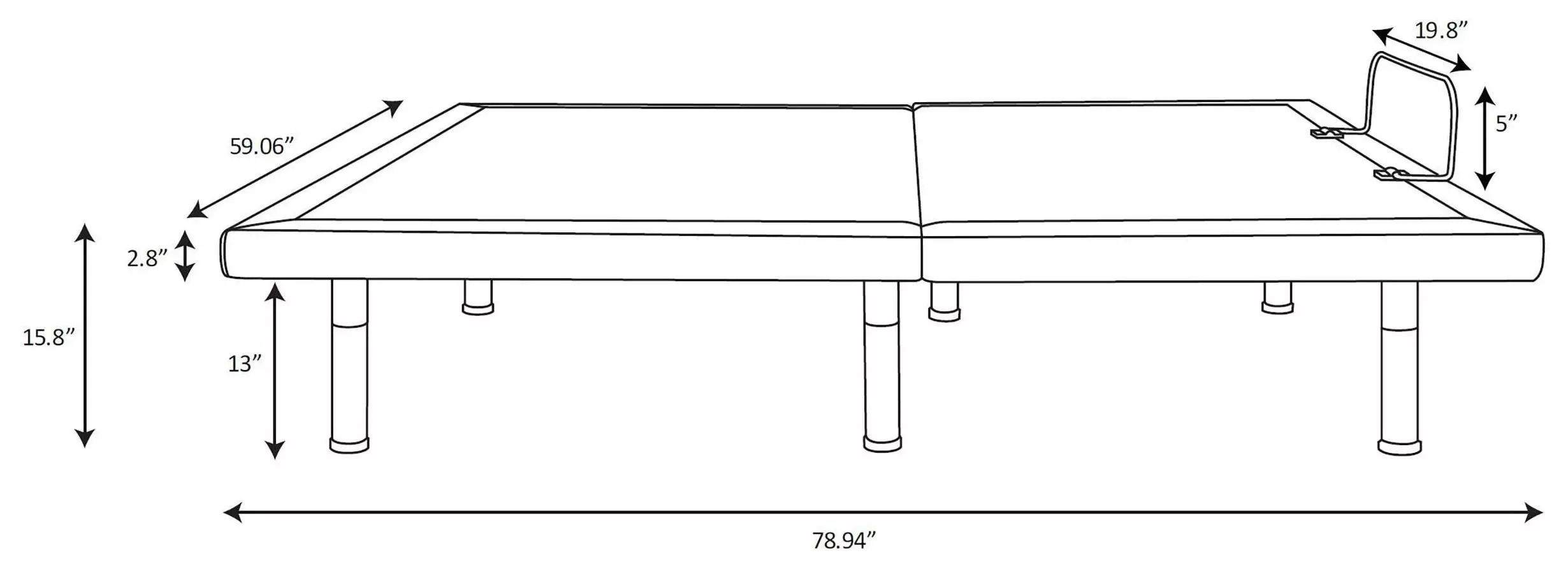 Negan Grey Fabric Queen Adjustable Bed Base