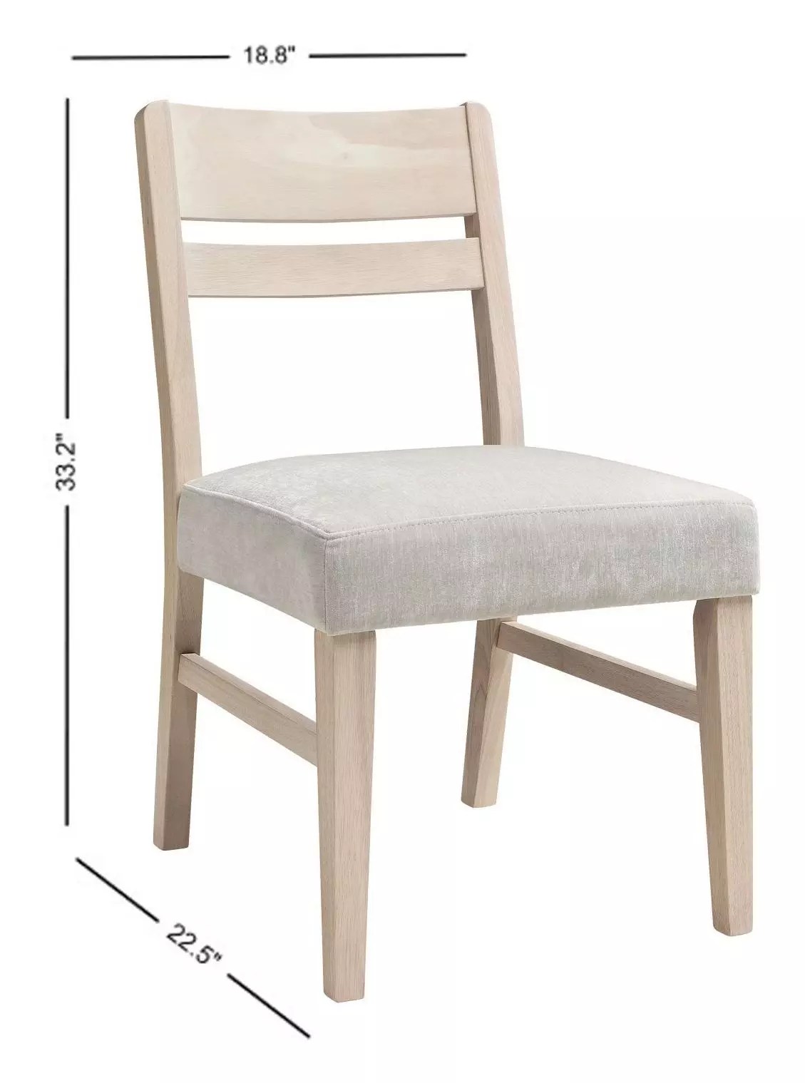 West End Ivory and Natural Maple Upholstered Ladder Back Side Chair Set of 2