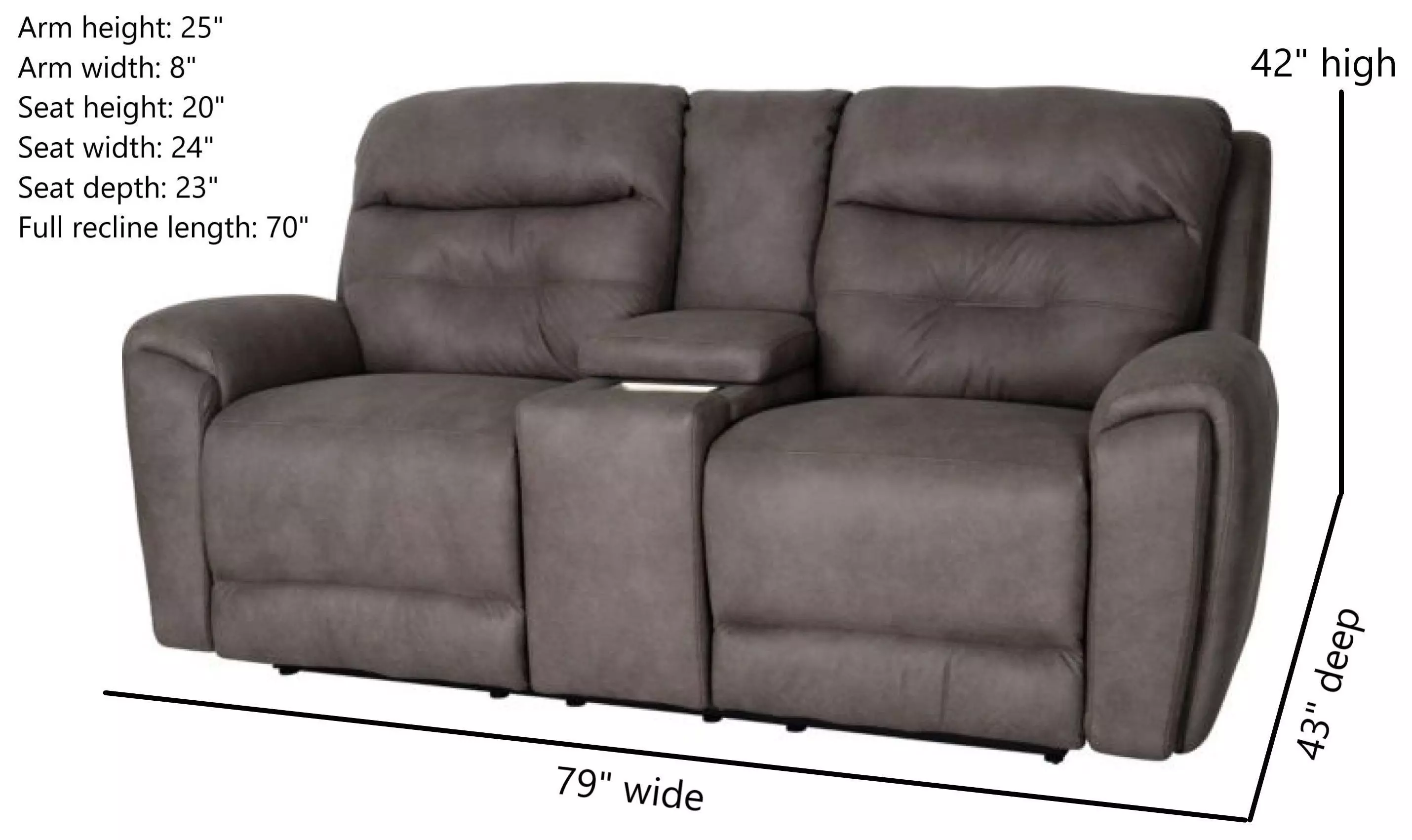 Point Break Brown 90" Triple Power Reclining Sofa with Drop Down Tray Table and USB Charging