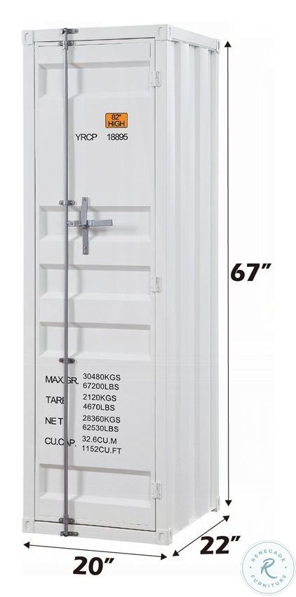 Cargo White 1 Door Wardrobe