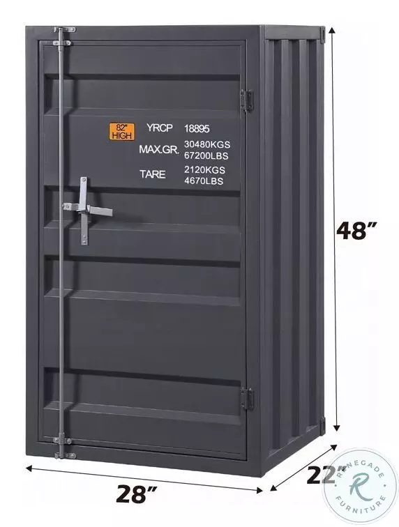 Cargo Gunmetal Chest with Door and Shelves