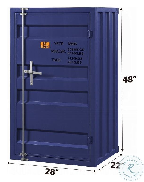 Cargo Blue Chest with Door and Shelves