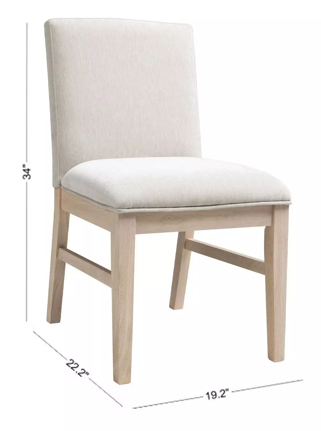 West End Ivory and Natural Maple Upholstered Parson Side Chair Set of 2