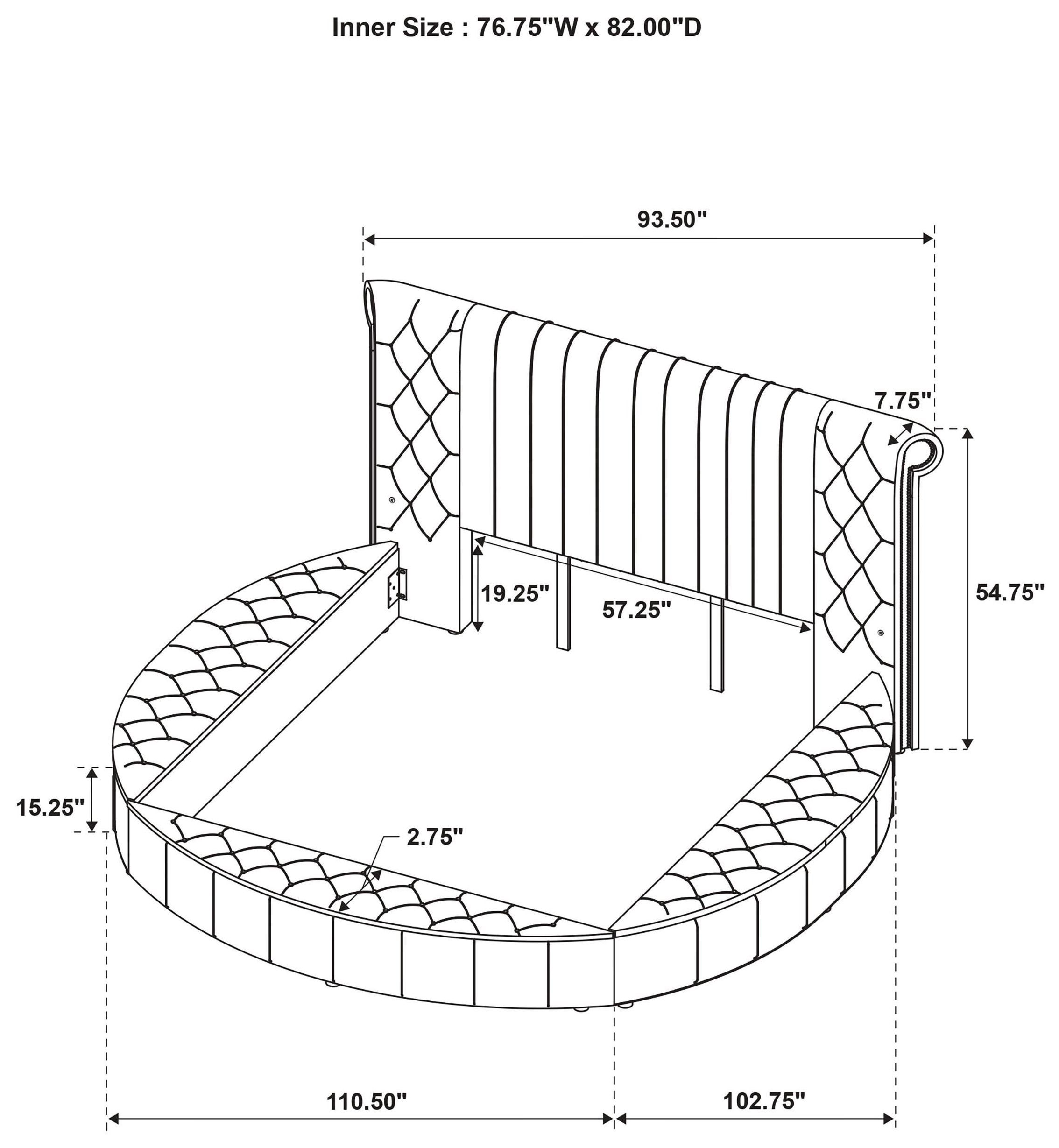 Sonya Ivory King Upholstered Panel Storage Bed