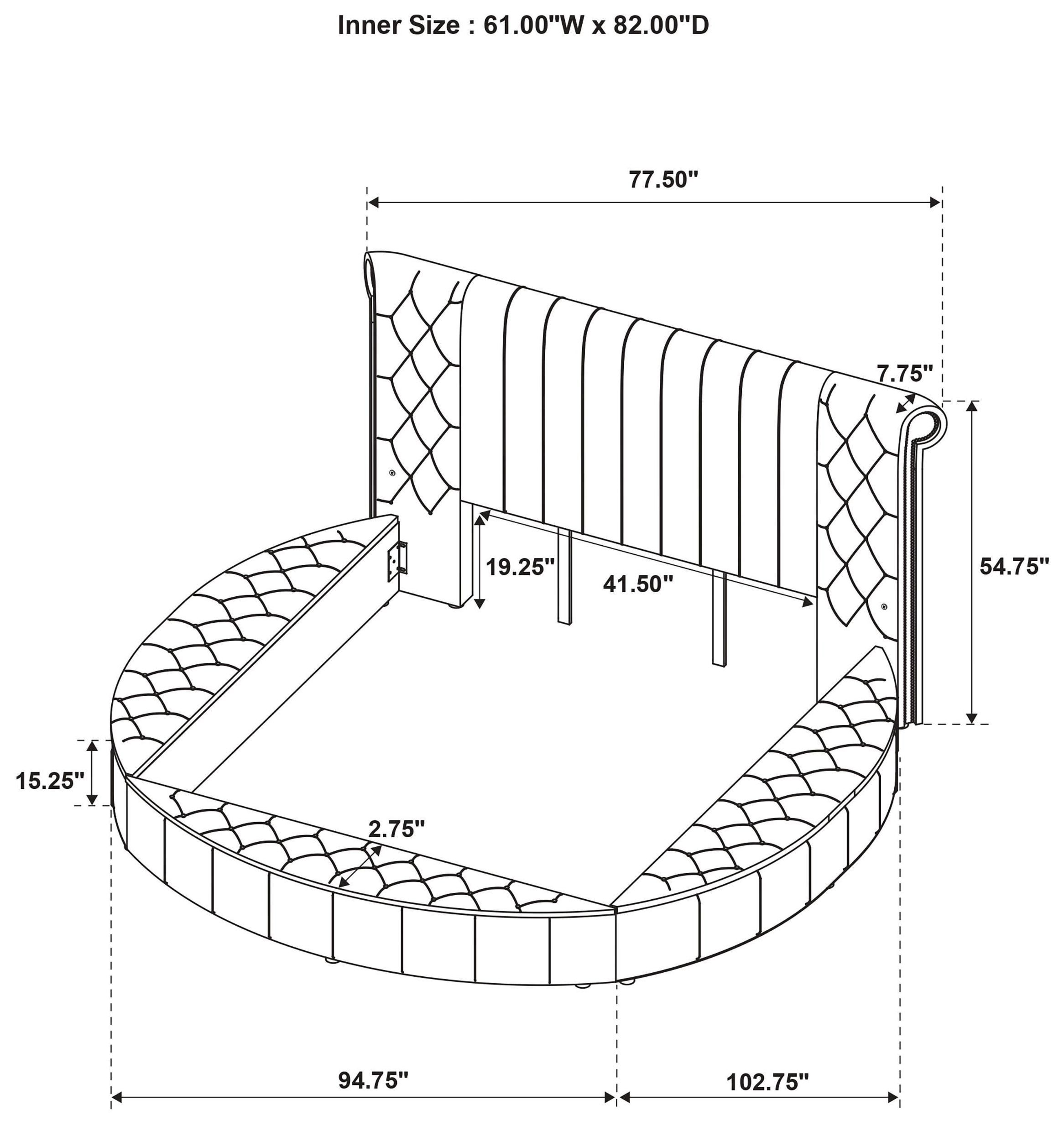Sonya Ivory Queen Upholstered Panel Storage Bed
