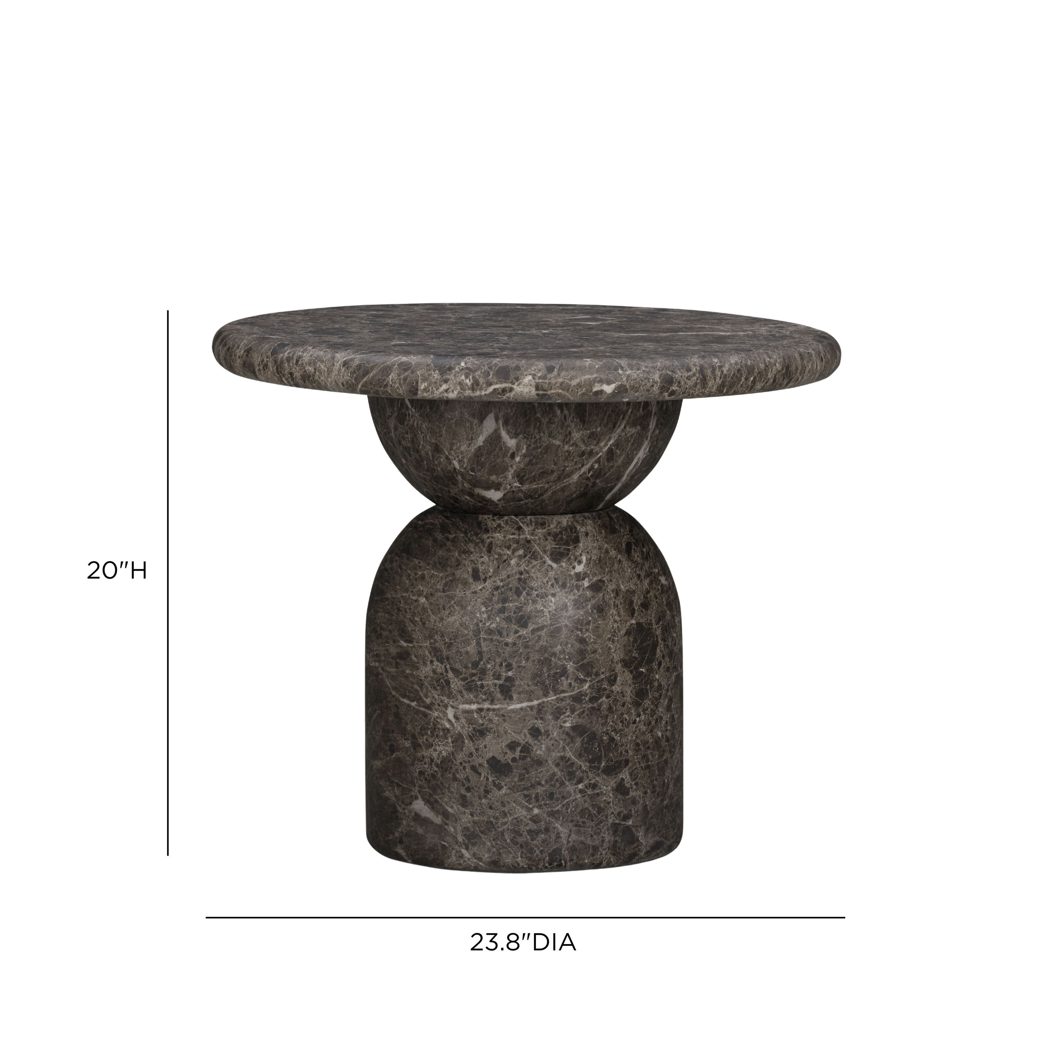 Cynthia Dark Emperador Outdoor Round Side Table
