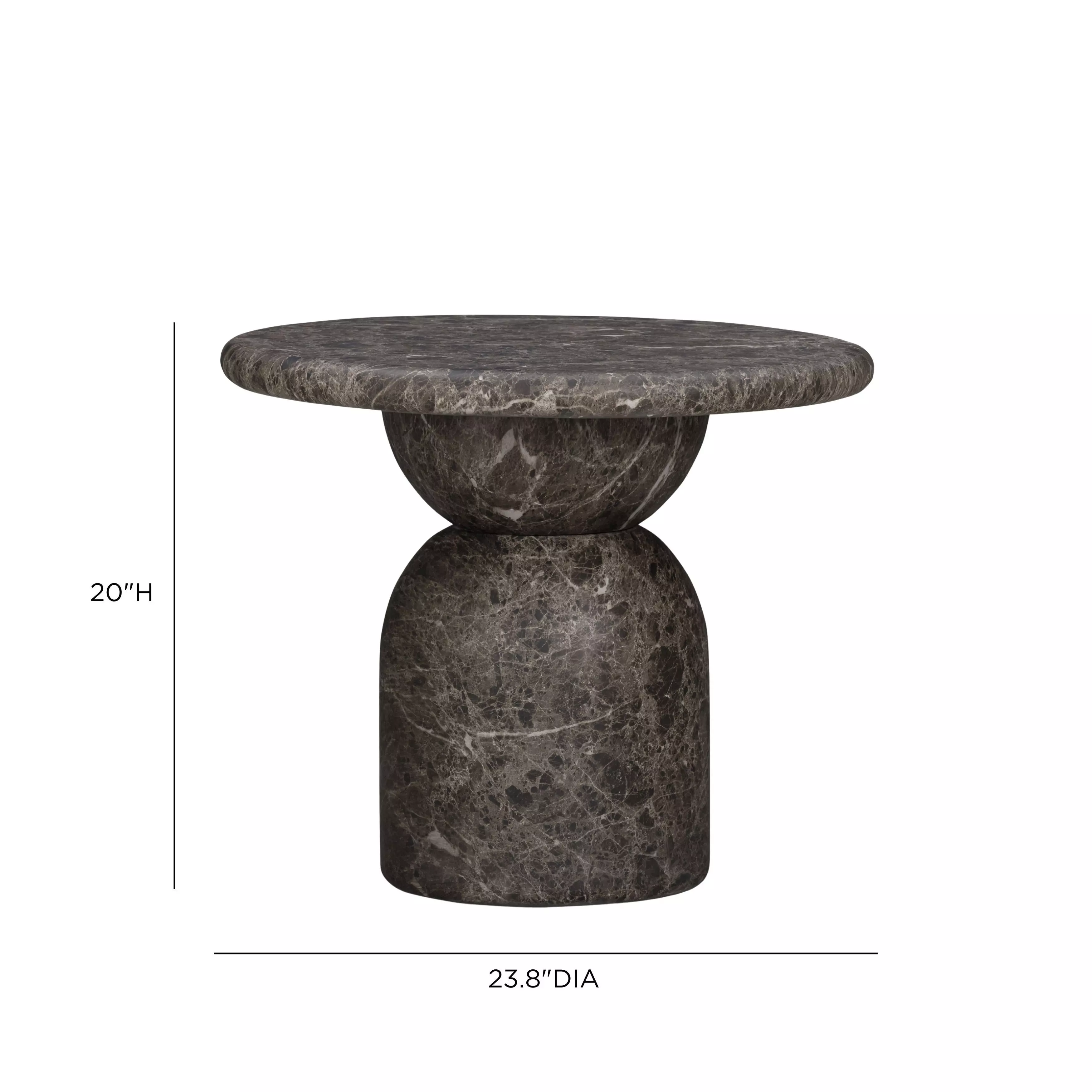 Cynthia Dark Emperador Outdoor Round Side Table