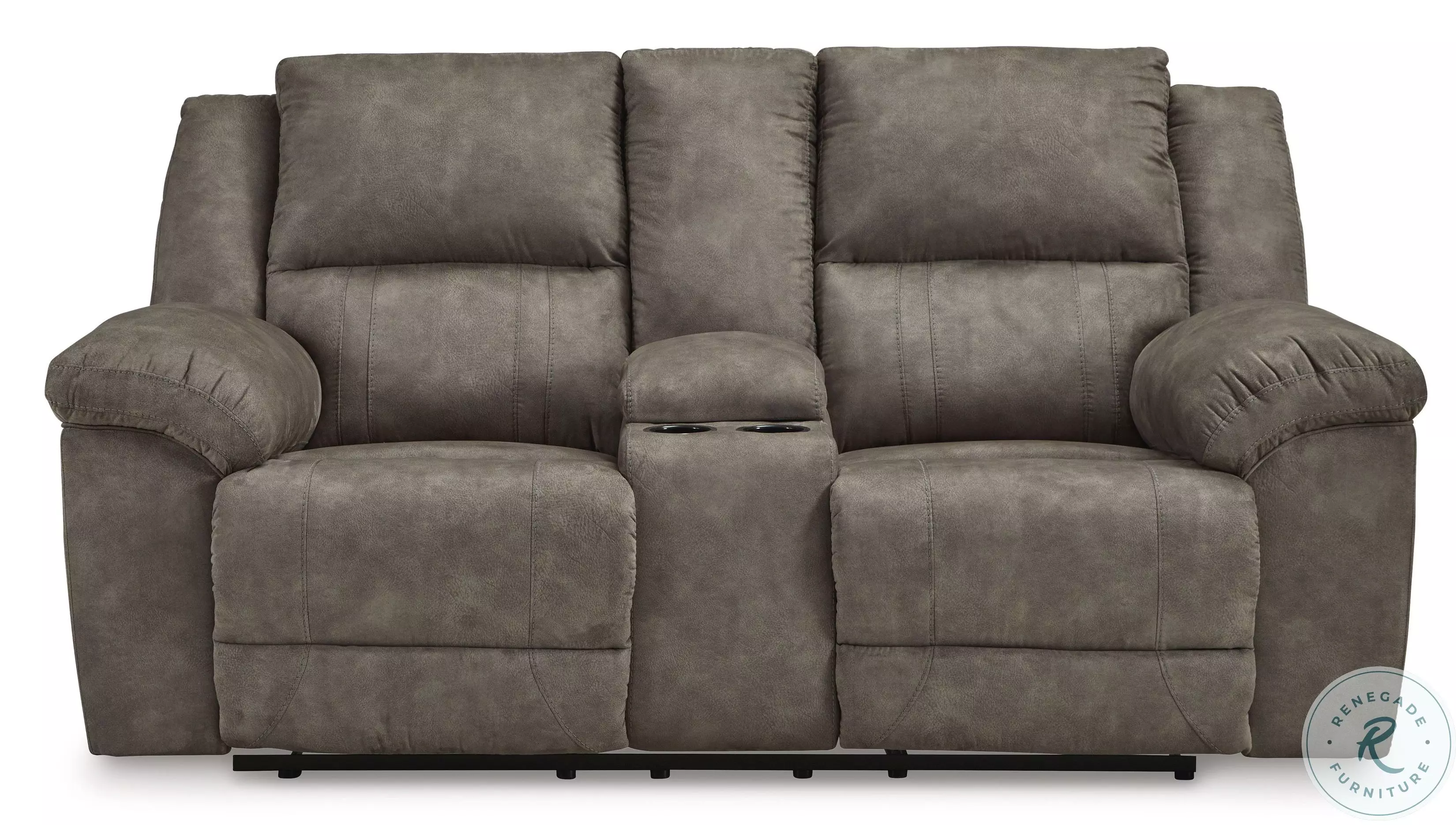 Laresview Fossil Double Reclining Console Loveseat From Ashley