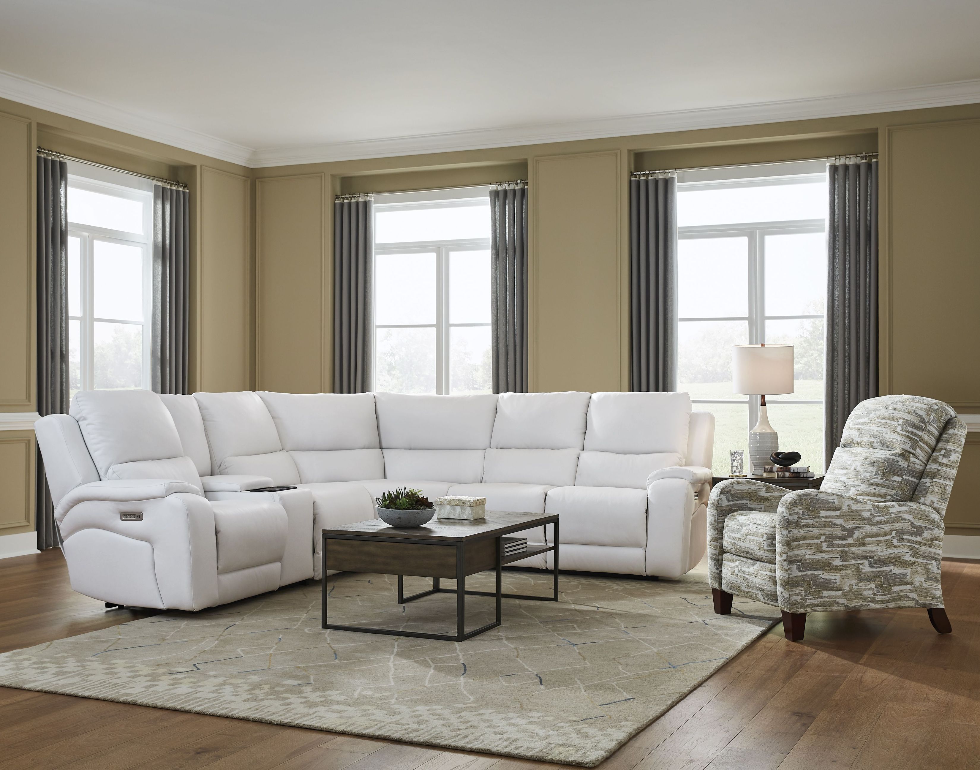supreme Bela Rayon white Large 新品 Brookfield White Leather 6 Piece Modular Zero Gravity Triple Power