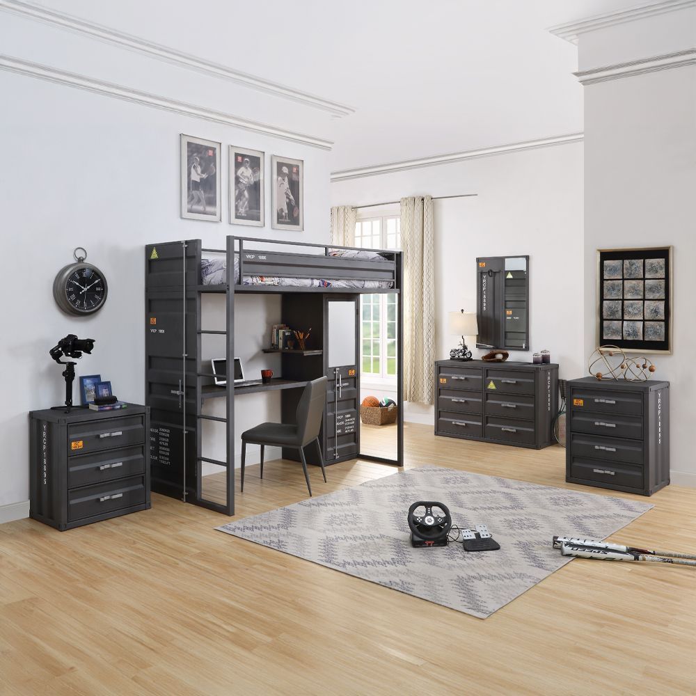gun metal dresser Denker Gunmetal Dresser by Crown Mark Furniture B4715-1