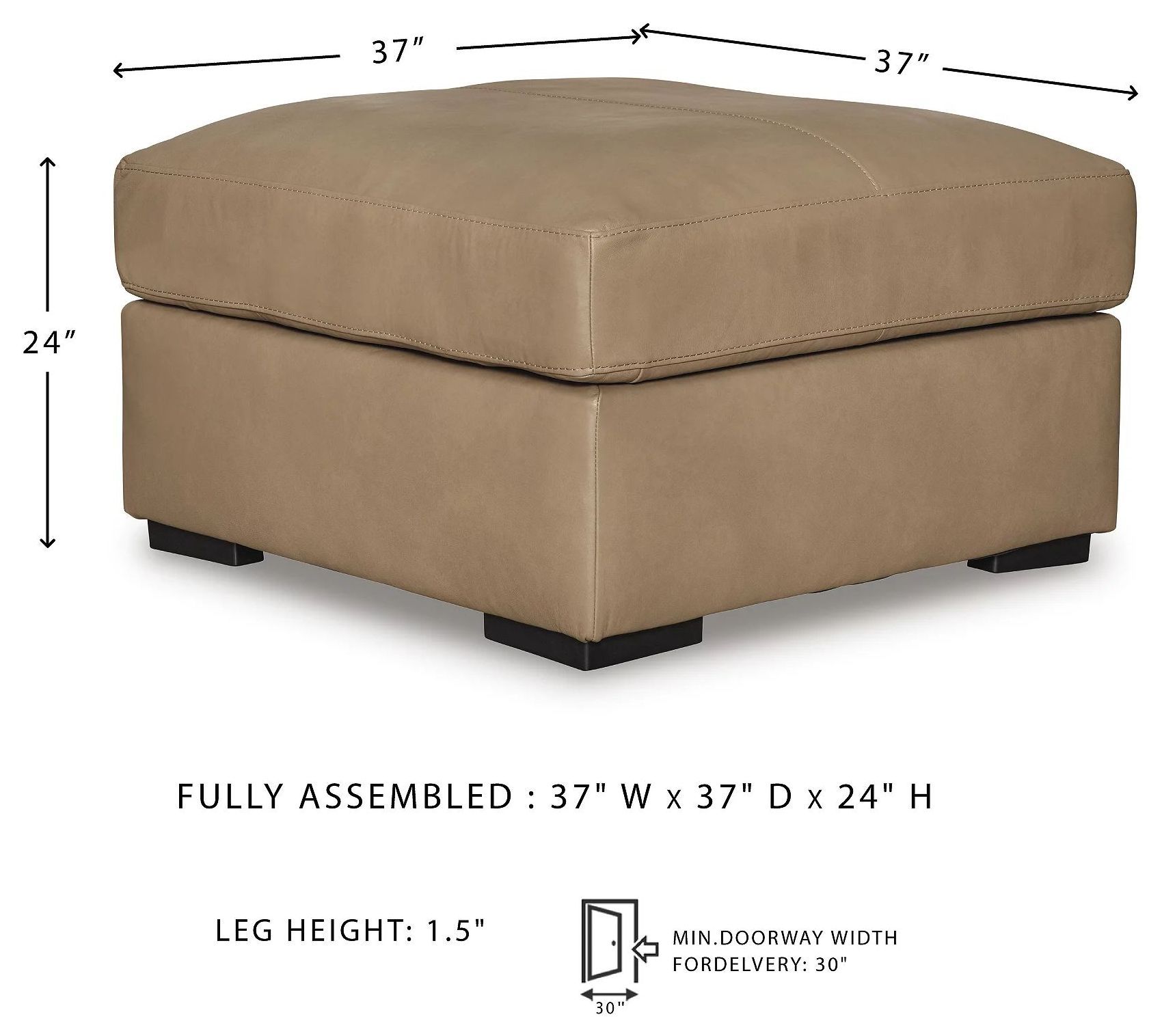 Bandon Toffee Oversized Accent Ottoman