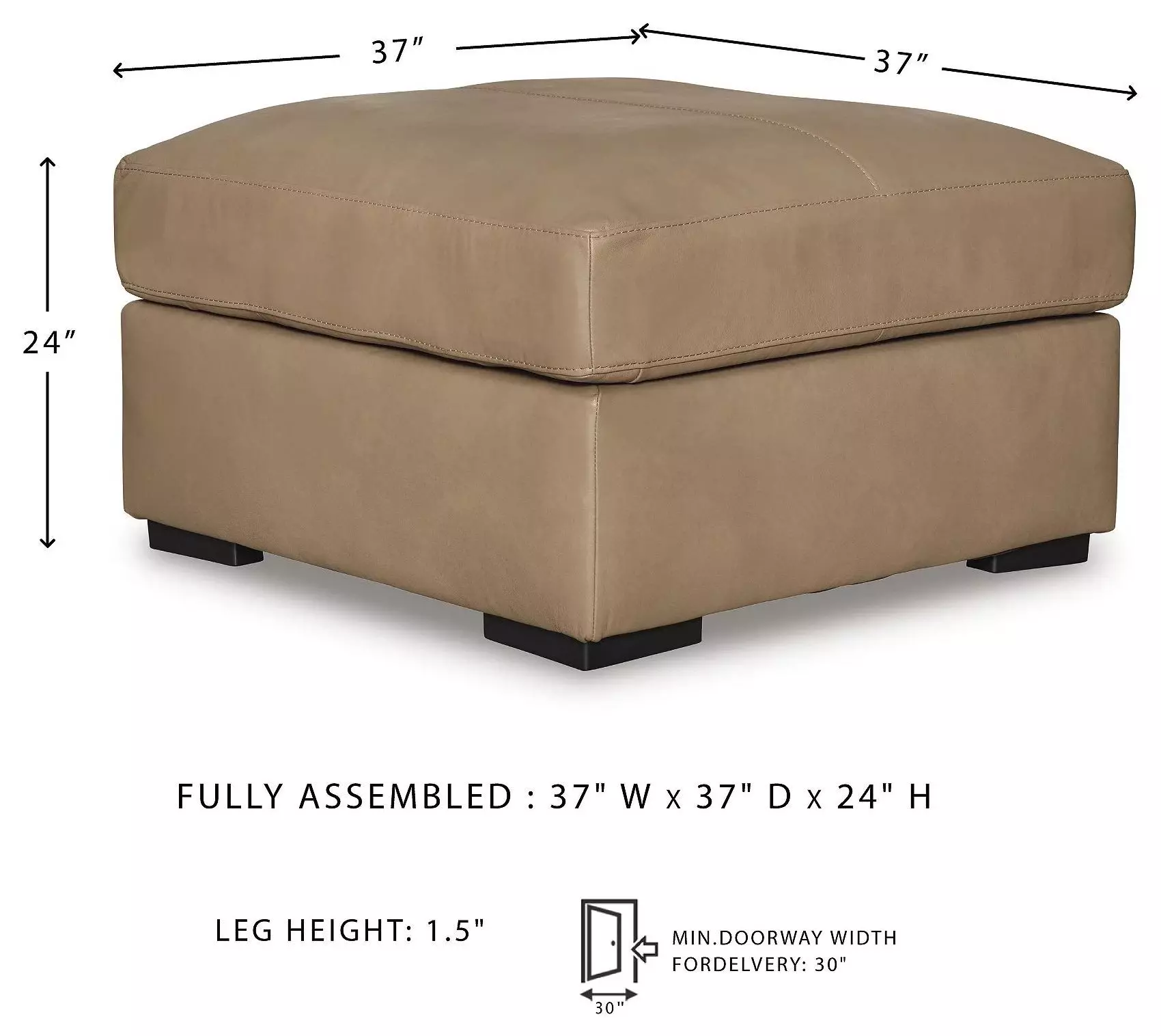 Bandon Toffee Oversized Accent Ottoman
