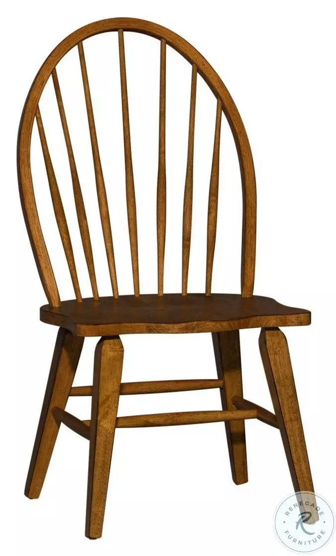 Hearthstone Rustic Oak Windsor Back Side Chair Set of 2 from