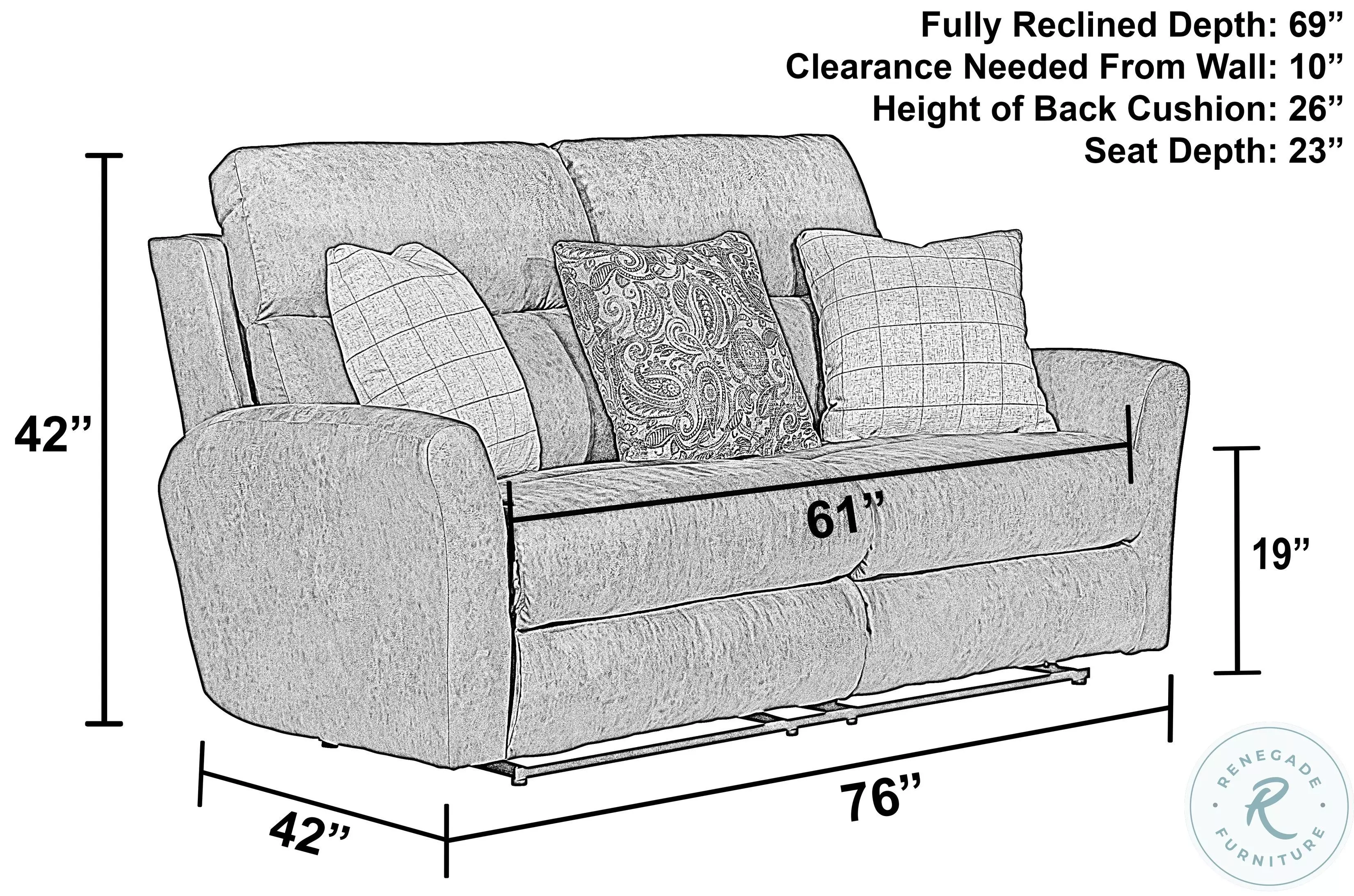 Justine Burlap Lay Flat Reclining 75" Loveseat