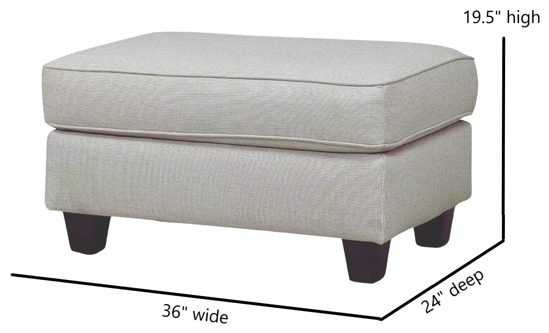 Awesome Oatmeal Beige Performance Fabric Upholstered Rectangular Cocktail Ottoman