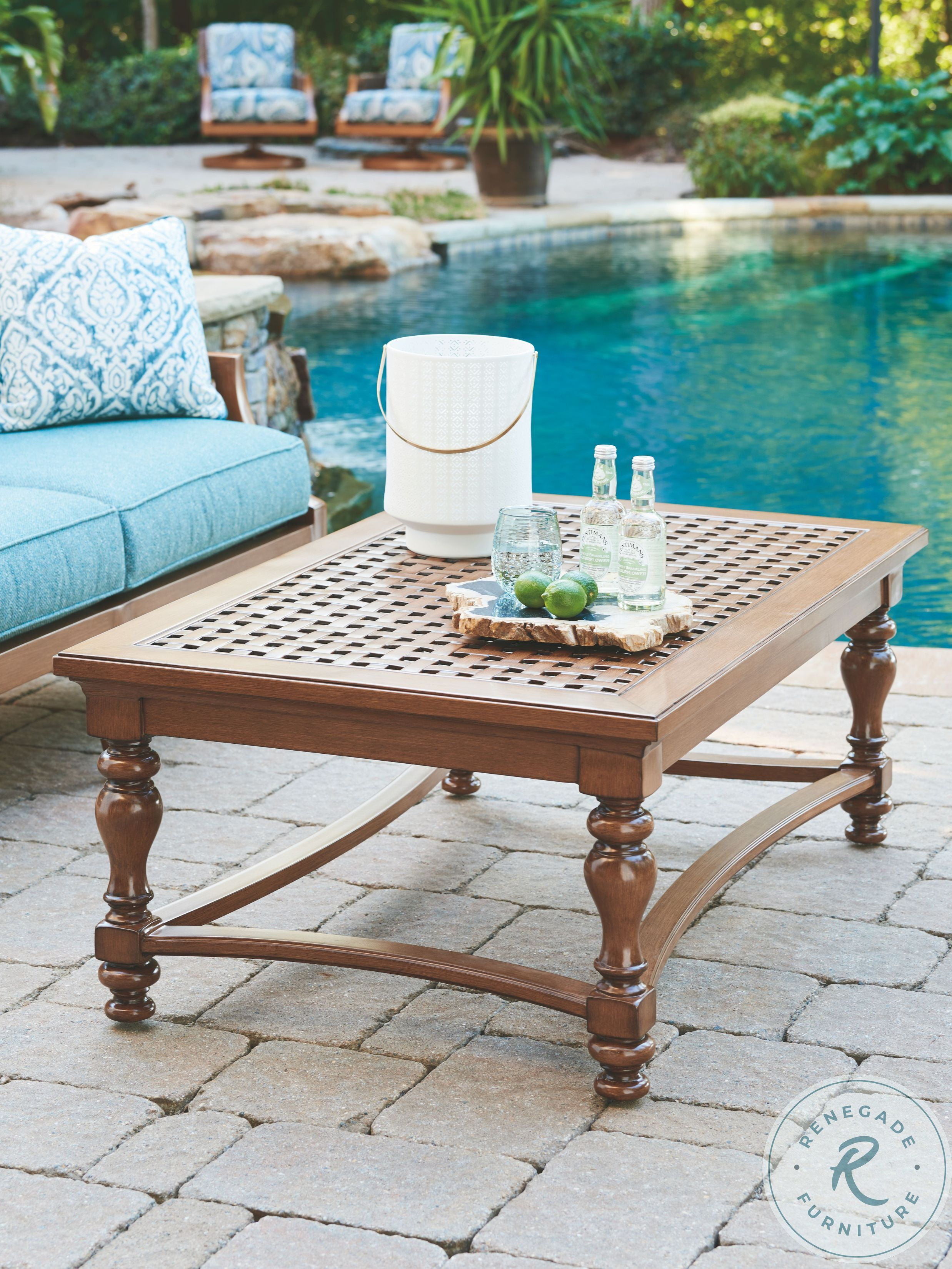beachcroft patio set on Gerianne Grayish Brown Outdoor Rectangular Occasional Table Set From Ashley Coleman Furniture