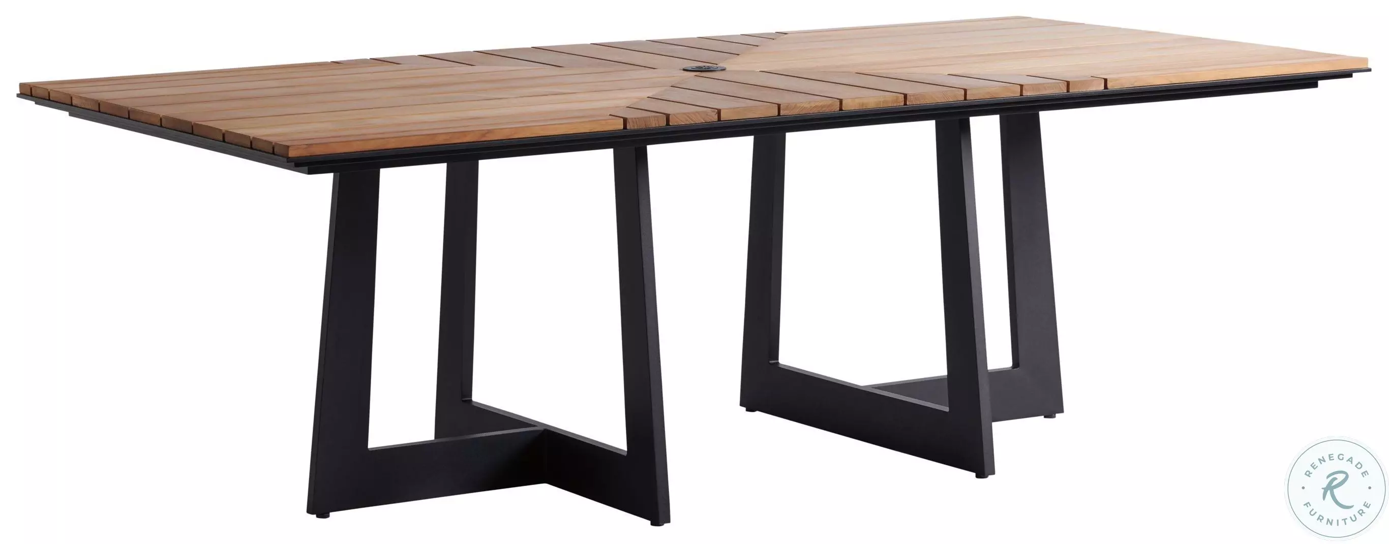 South Beach Dark Graphite Outdoor Rectangular Dining Table from Tommy ...