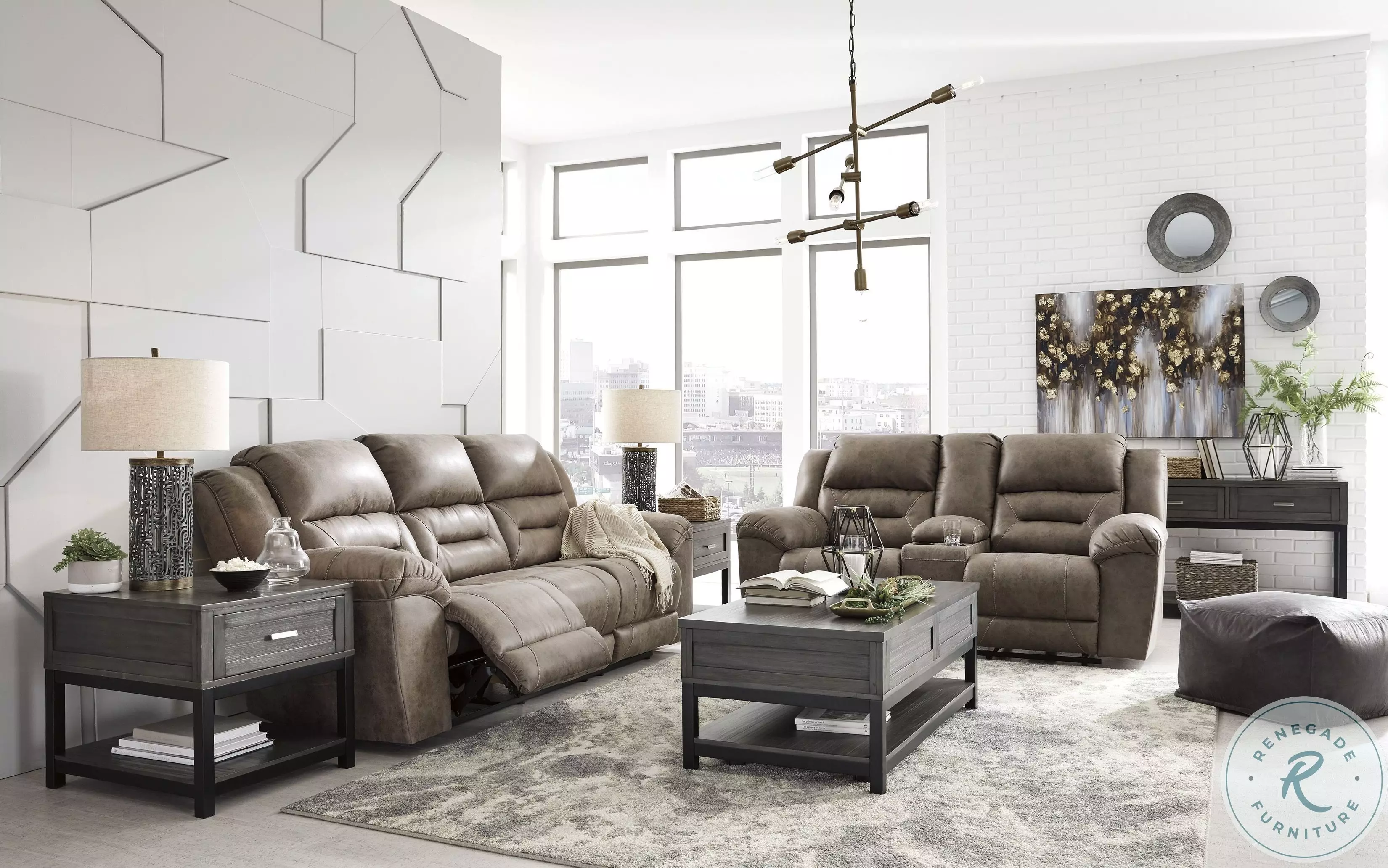 Stoneland Fossil Power Reclining Living Room Set From Home Gallery