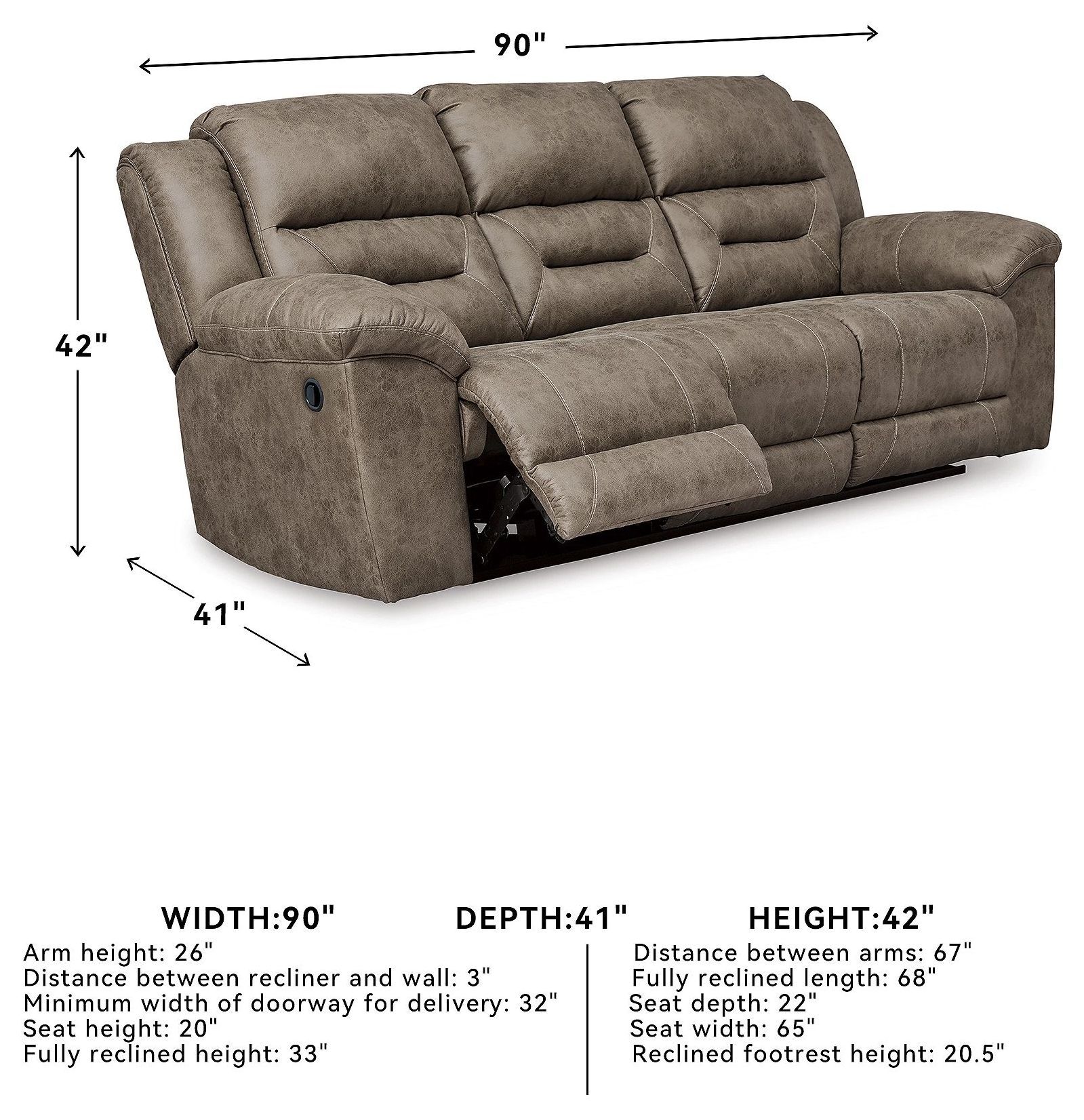 Stoneland Fossil Reclining Sofa