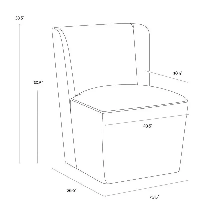 Marbella Piccolo Prosecco Performance Fabric Upholstered Wheeled Dining Chair