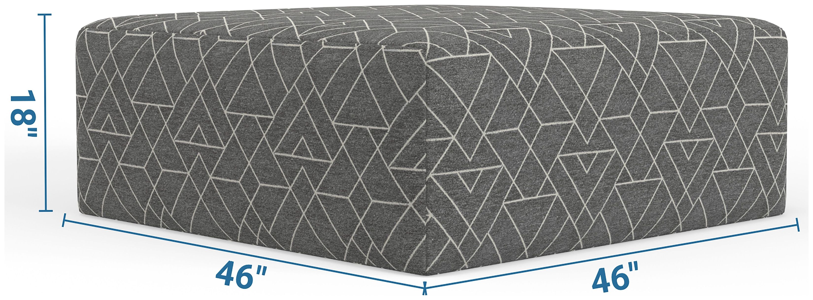 Canyon Platinum Upholstered Square Cocktail Ottoman