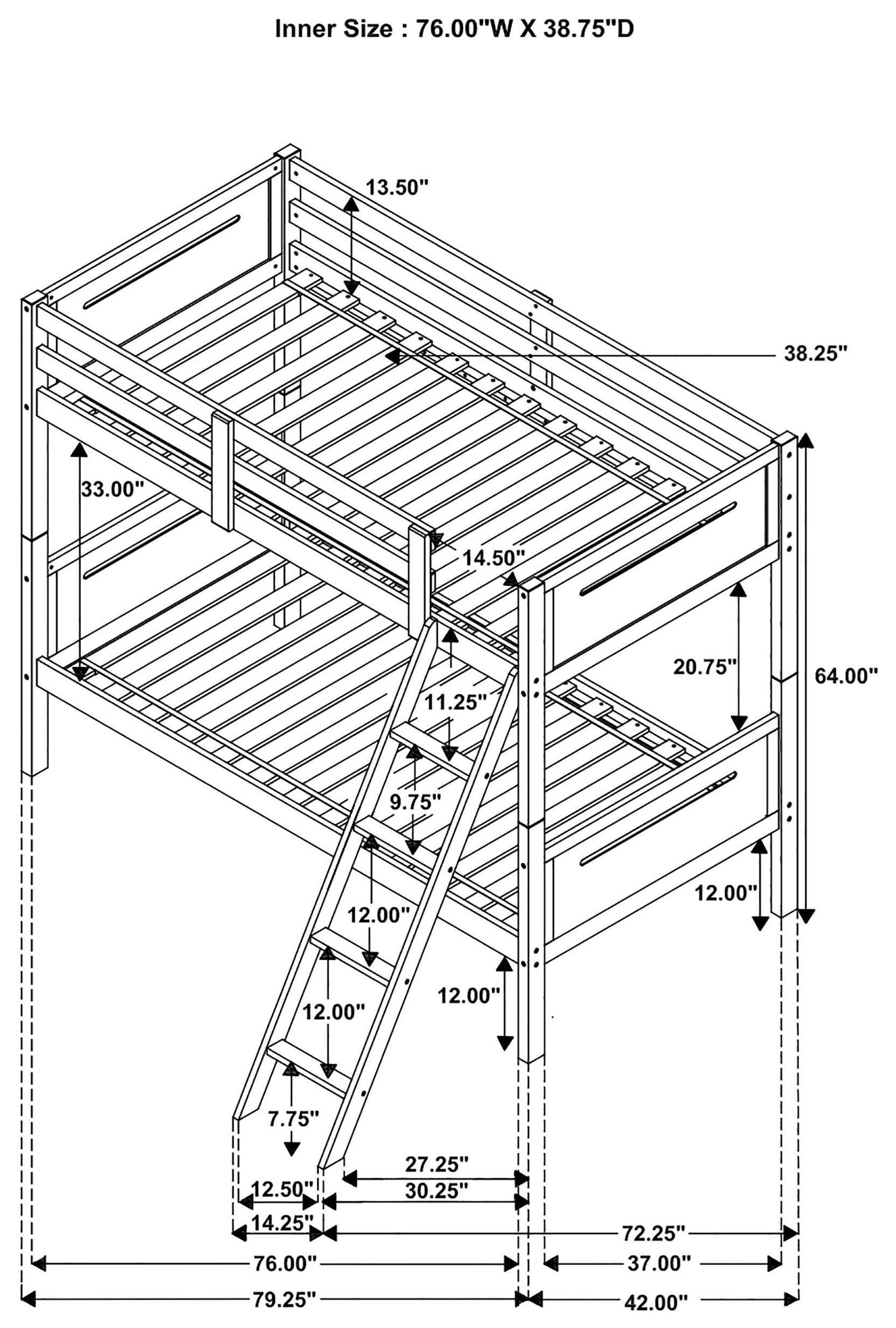 Littleton Black Twin Over Twin Bunk Bed