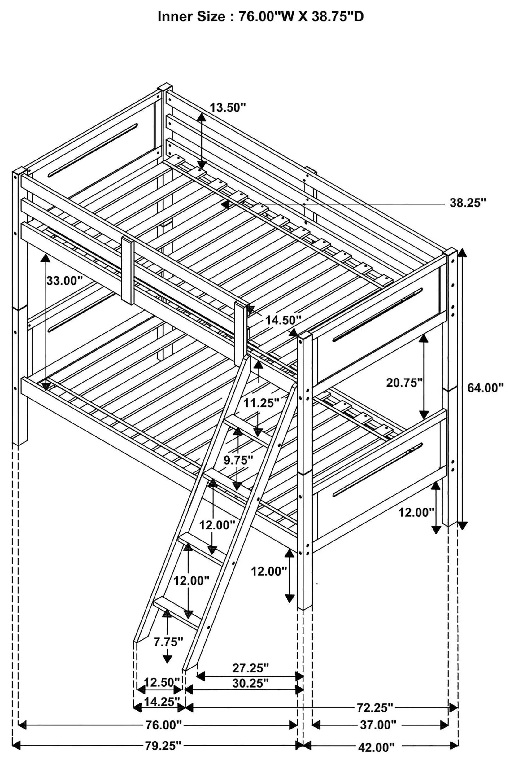 Littleton White Twin Over Twin Bunk Bed