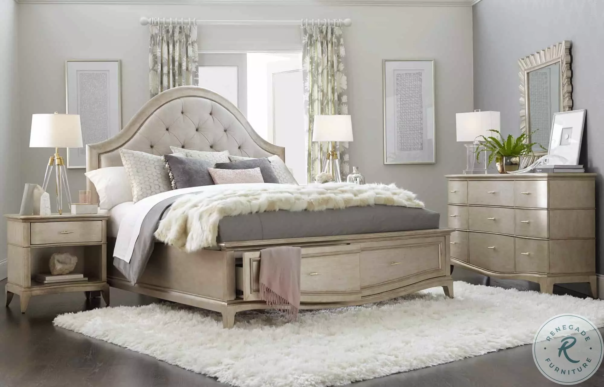 Starlite Silver Open Nightstand from ART | Coleman Furniture