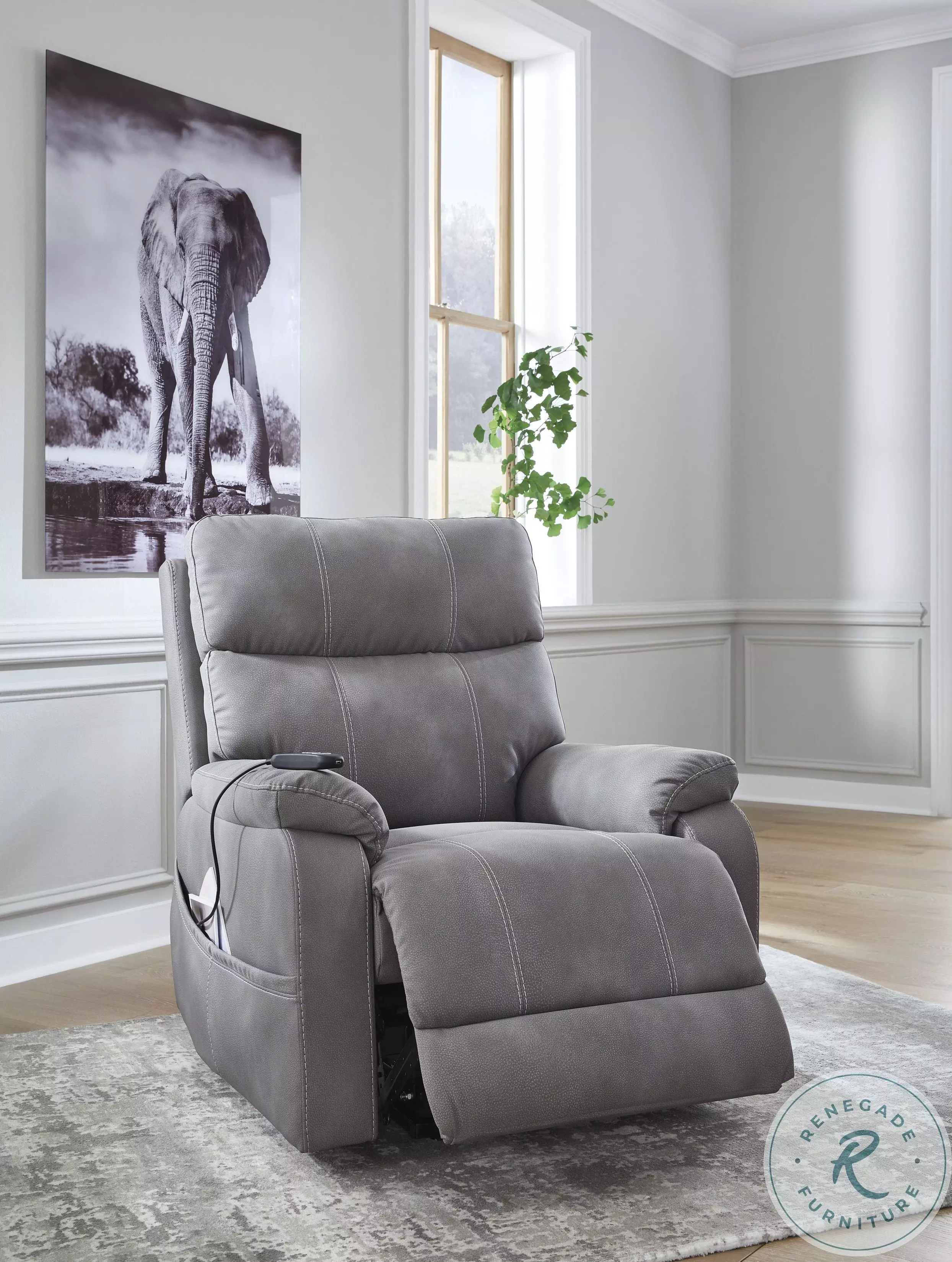 Yourelia♪ Next-Gen Durapella Sand Power Lift Recliner From Ashley Furniture