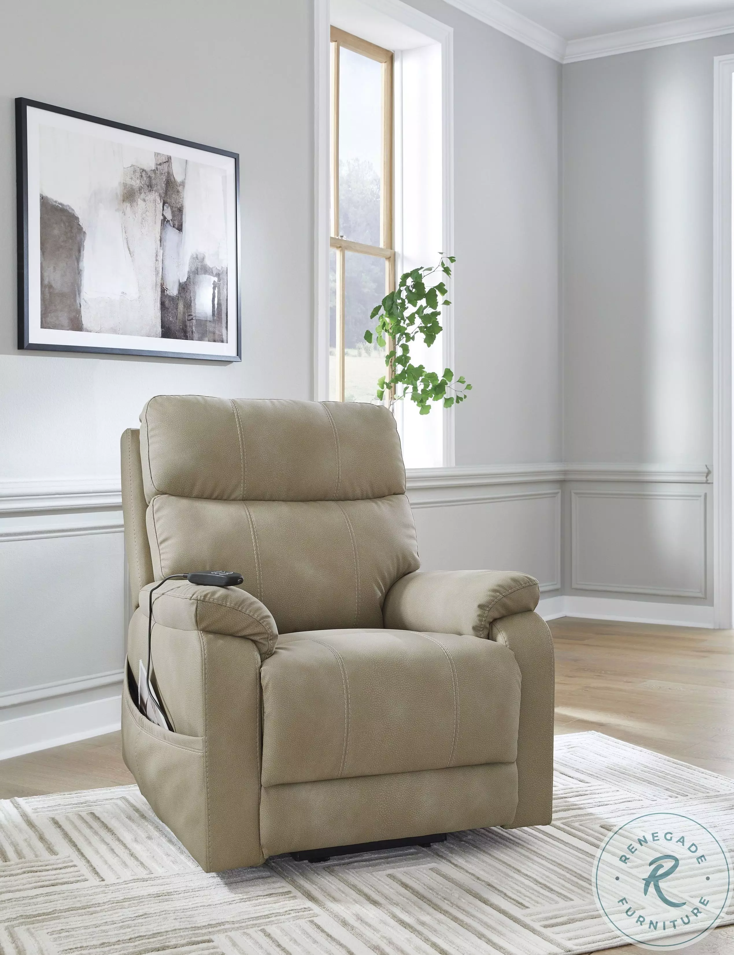Next-Gen Durapella Sand Power Lift Recliner From Ashley Furniture