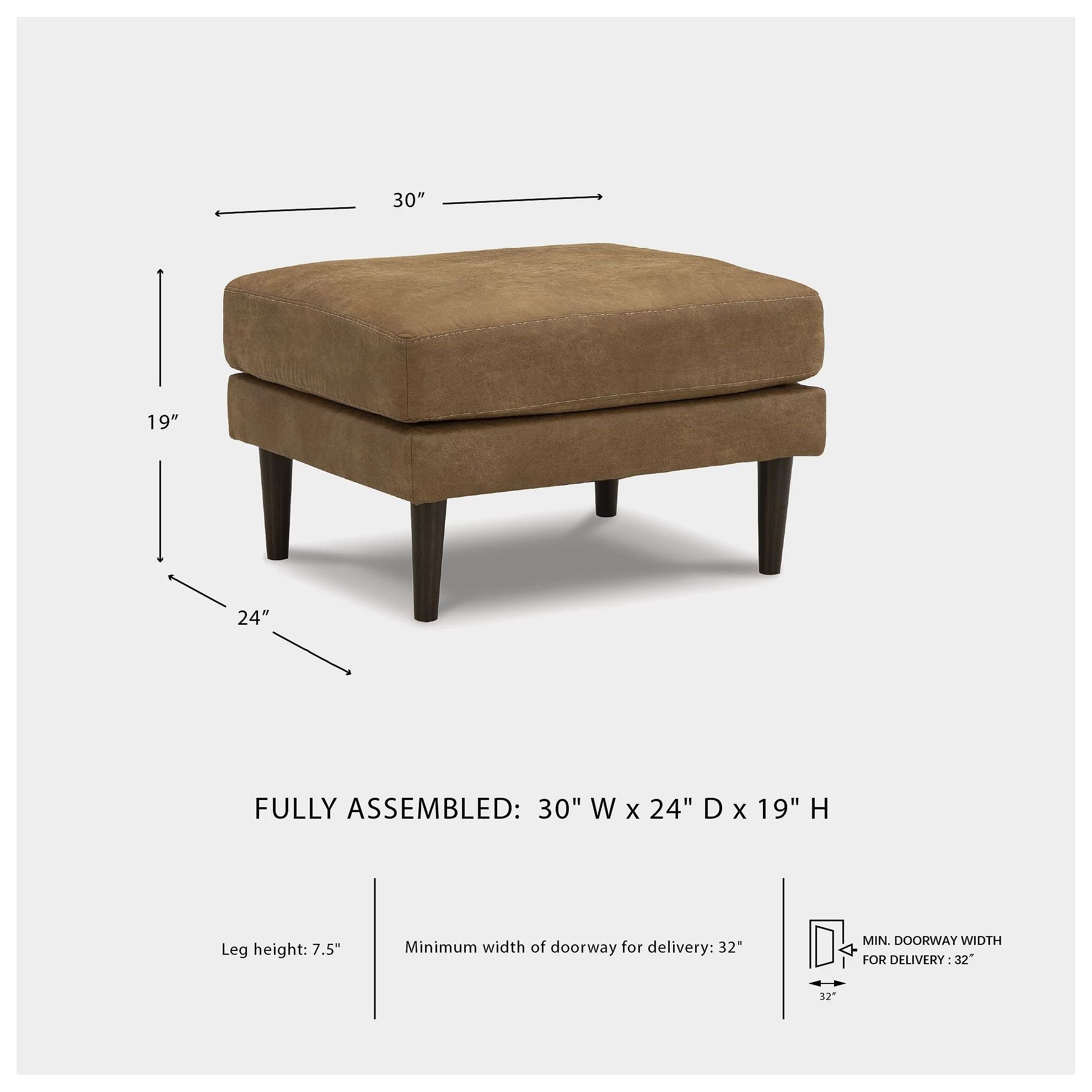 Telora Caramel Ottoman