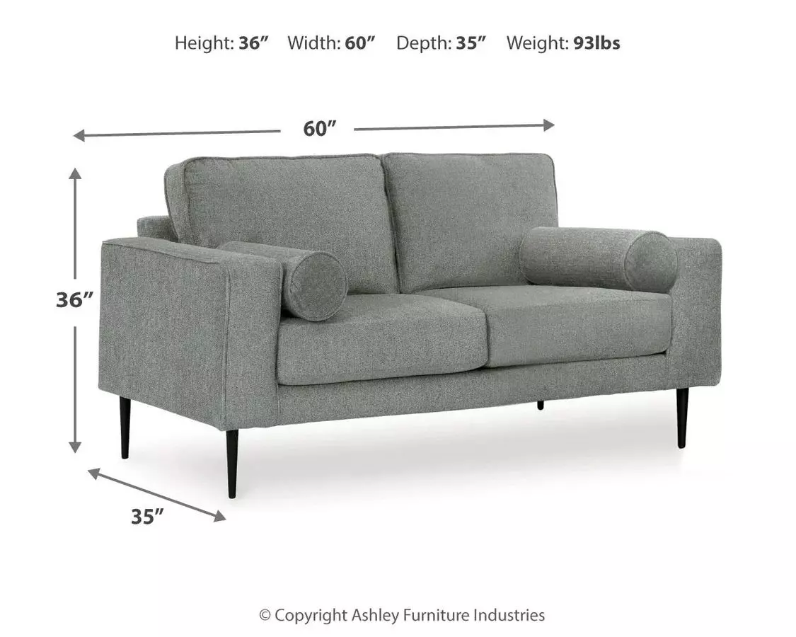 Hazela Charcoal 60" Loveseat