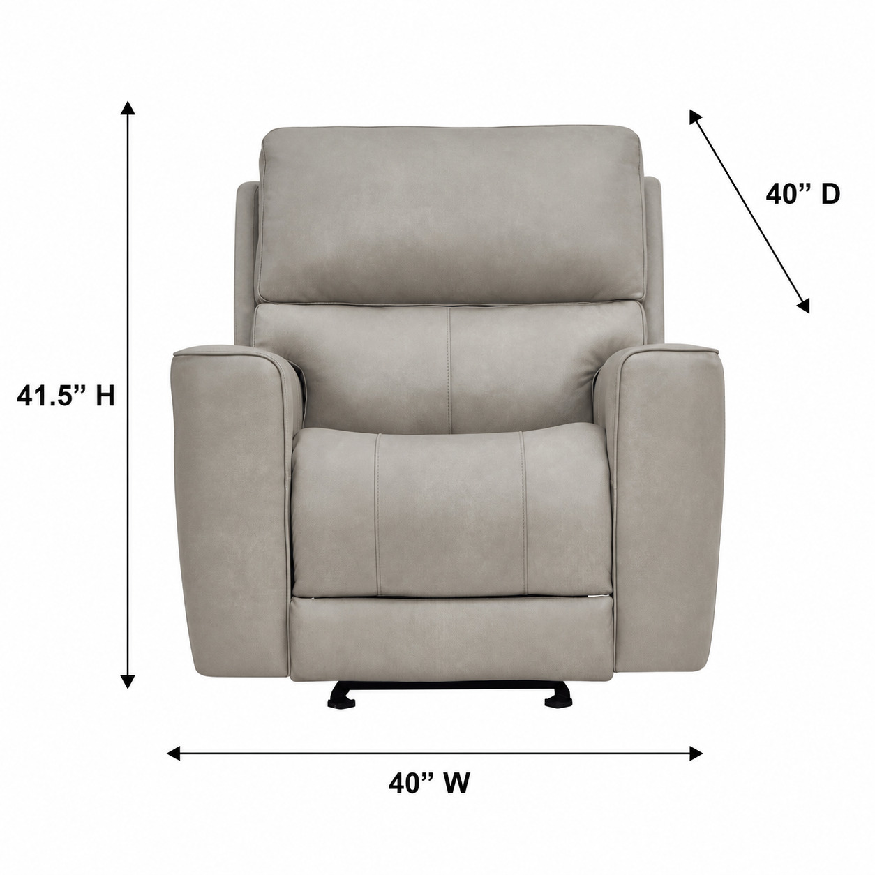Laredo Cement Leather Zero Gravity Glider Power Recliner with Power Headrest and USB Charging