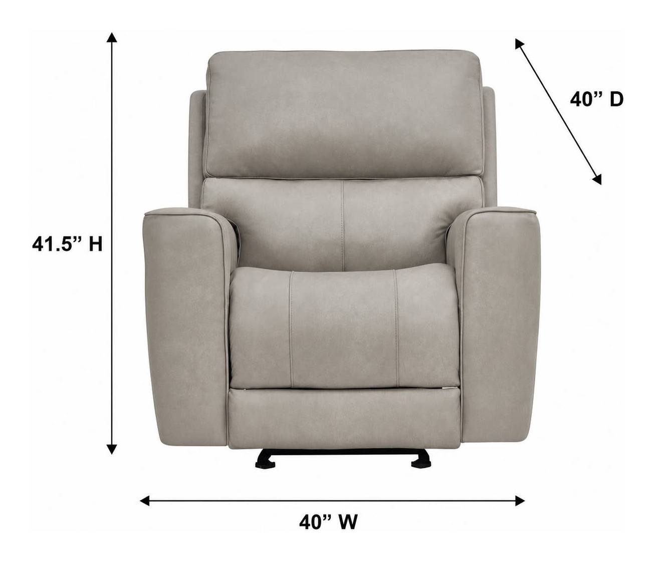 Laredo Cement Leather Zero Gravity Glider Power Recliner with Power Headrest and USB Charging