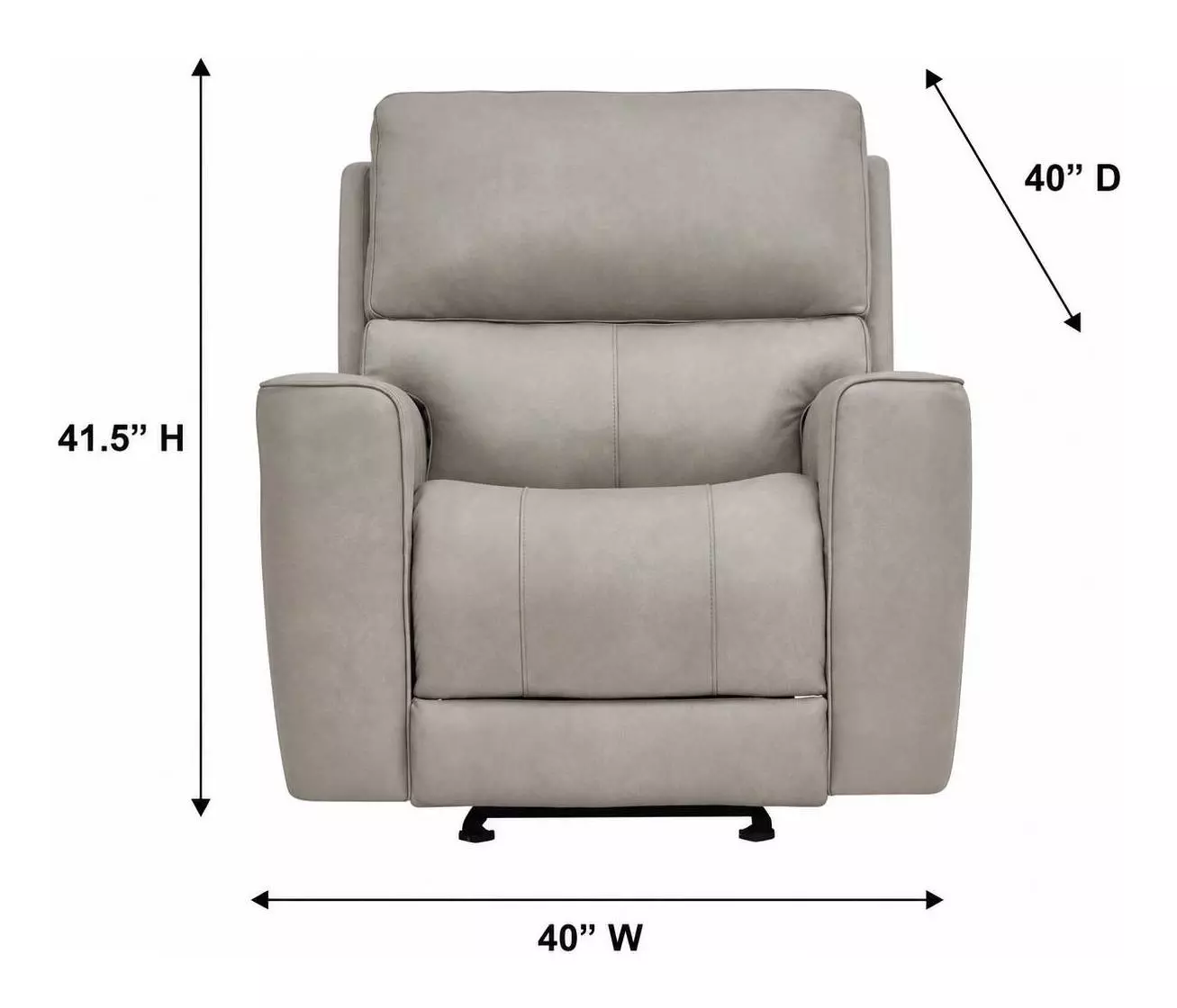 Laredo Cement Leather Zero Gravity Glider Power Recliner with Power Headrest and USB Charging