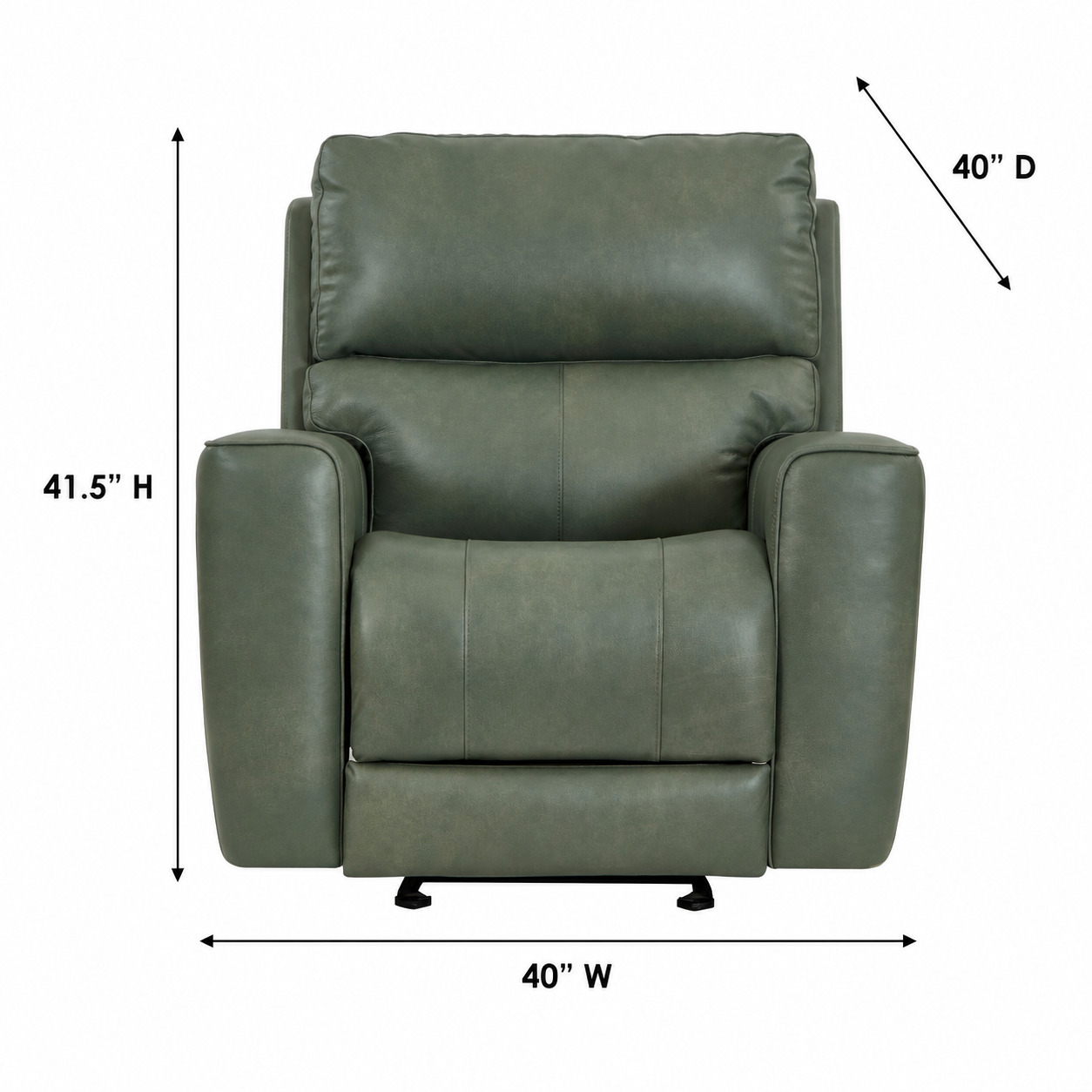Laredo Sage Moss Leather Zero Gravity Glider Power Recliner with Power Headrest and USB Charging