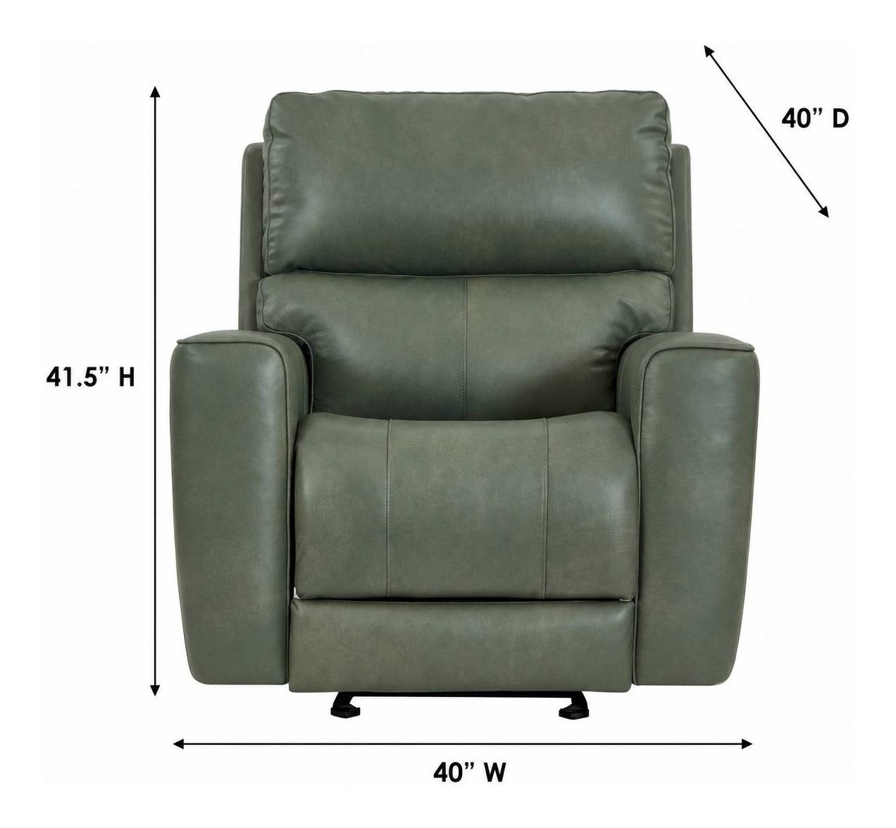 Laredo Sage Moss Leather Zero Gravity Glider Power Recliner with Power Headrest and USB Charging