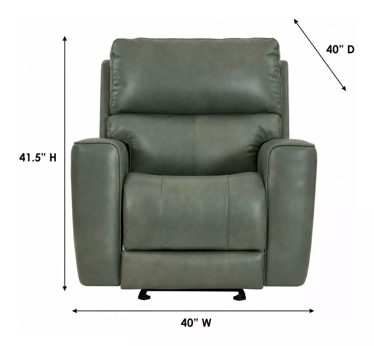 Laredo Sage Moss Leather Zero Gravity Glider Power Recliner with Power Headrest and USB Charging