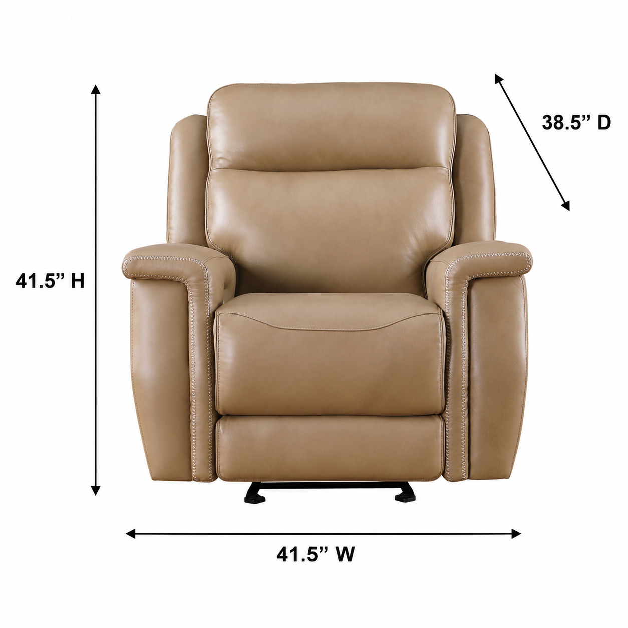 Fischer Saddle Leather Glider Power Recliner with Power Headrest and USB Charging