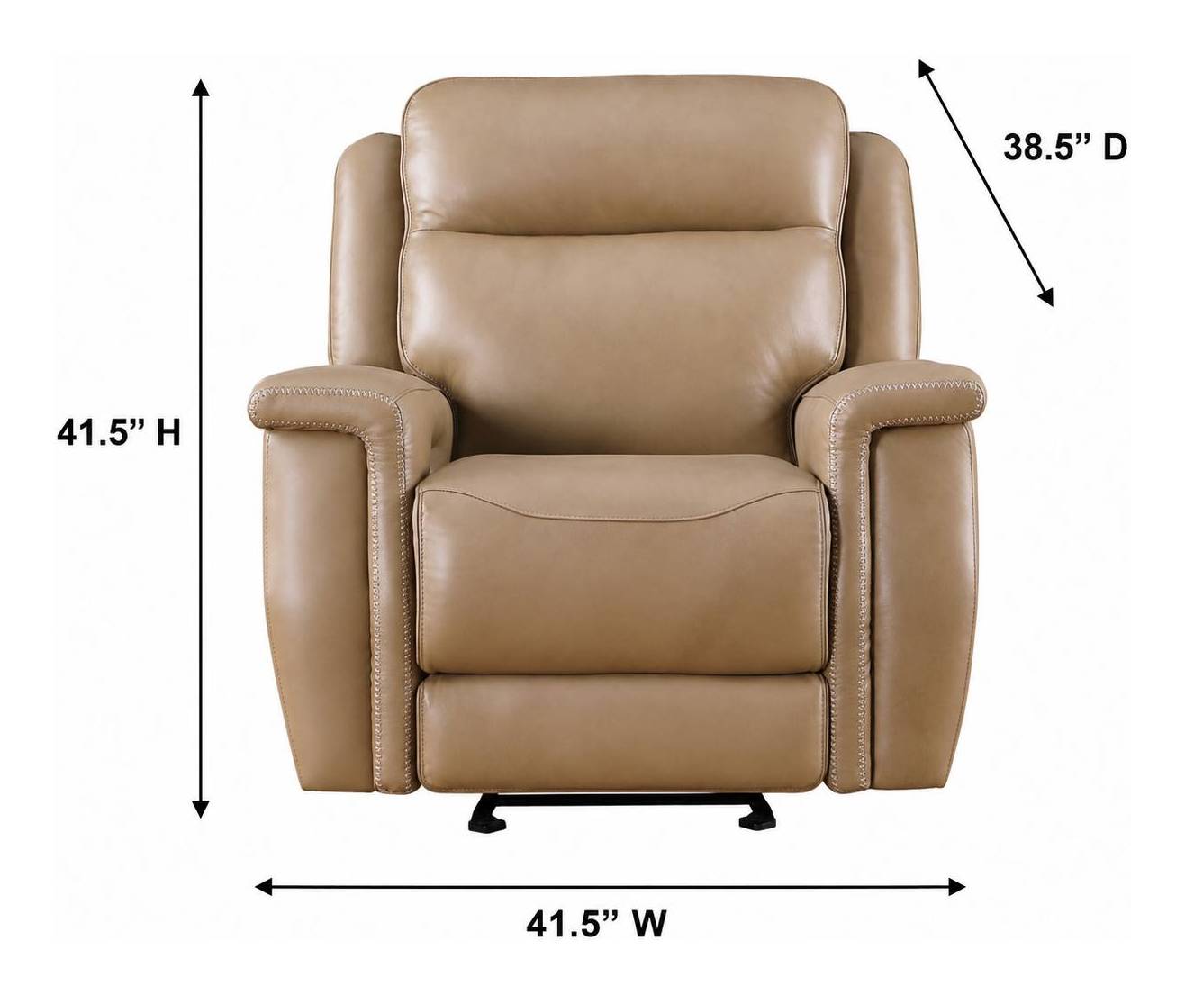 Fischer Saddle Leather Glider Power Recliner with Power Headrest and USB Charging
