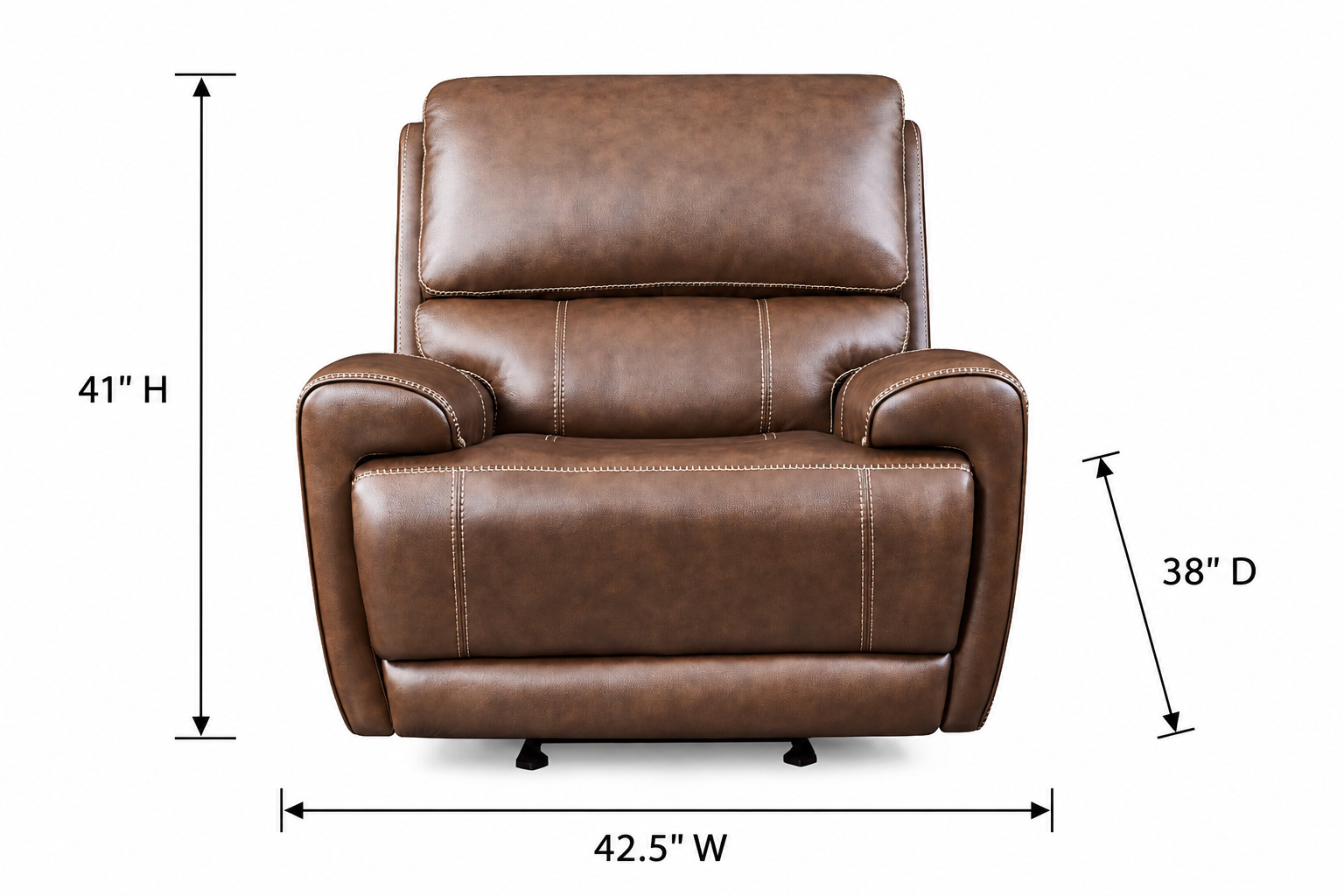 Highland Brown Coffee Leather Zero Gravity Glider Power Recliner with Power Headrest and USB Charging