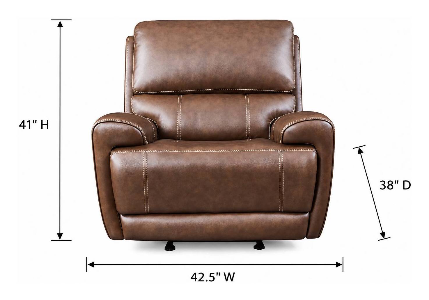 Highland Brown Coffee Leather Zero Gravity Glider Power Recliner with Power Headrest and USB Charging