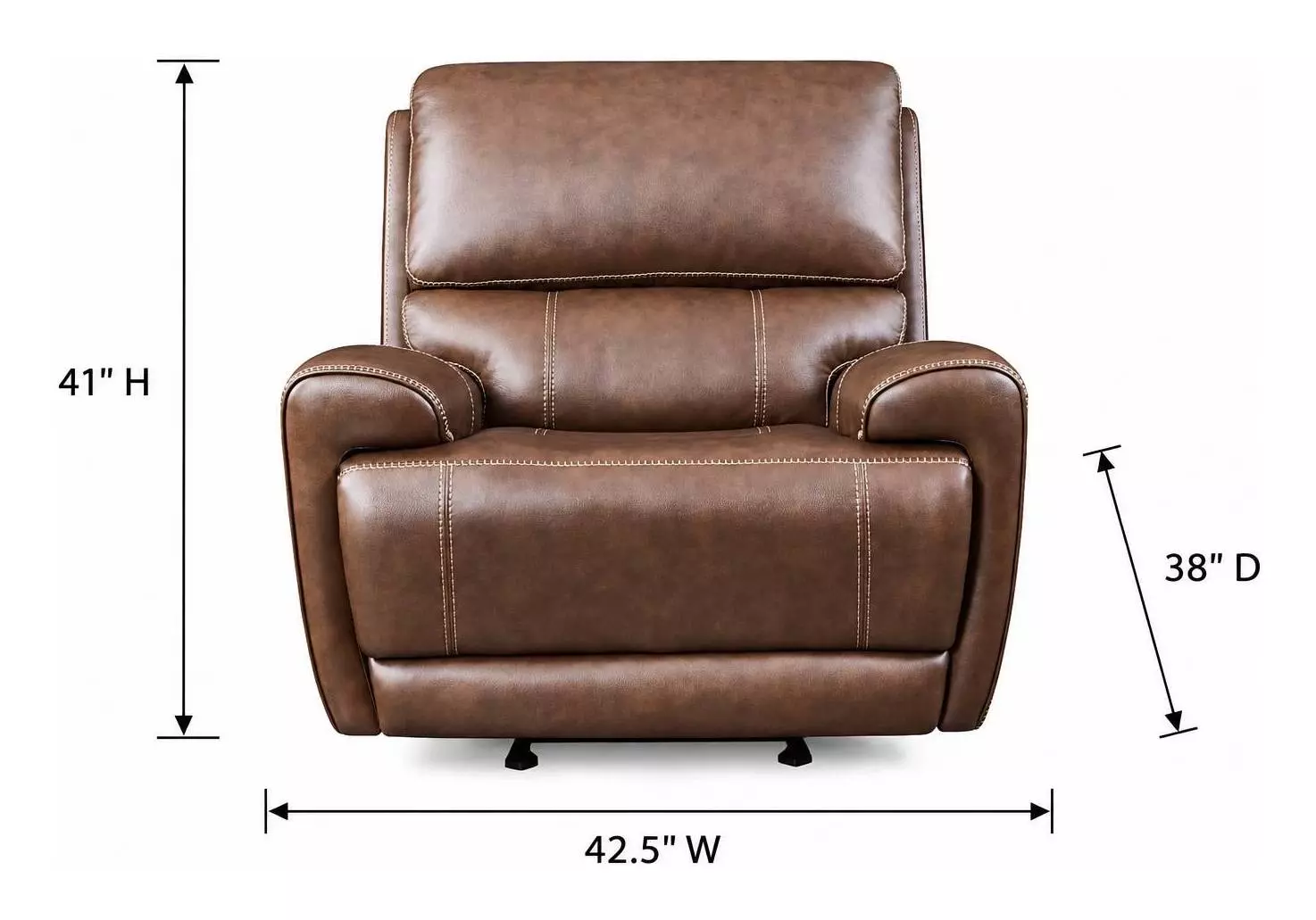Highland Brown Coffee Leather Zero Gravity Glider Power Recliner with Power Headrest and USB Charging
