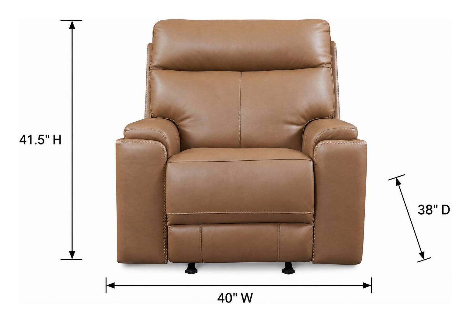 Bryant Tuscan Tan Leather Glider Power Recliner with Power Headrest and USB Charging
