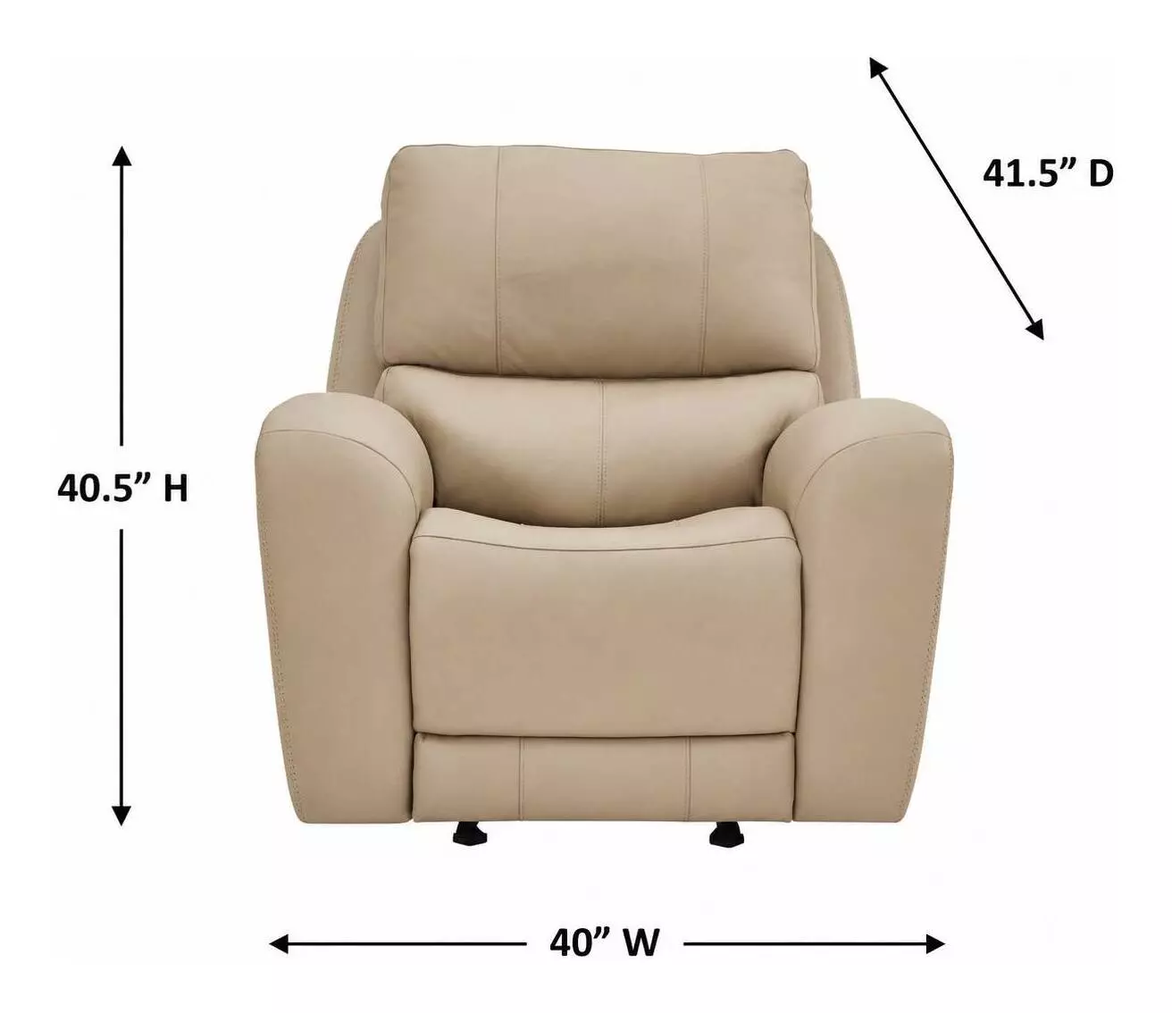 Bella Verona Taupe Leather Glider Power Recliner with USB Charging