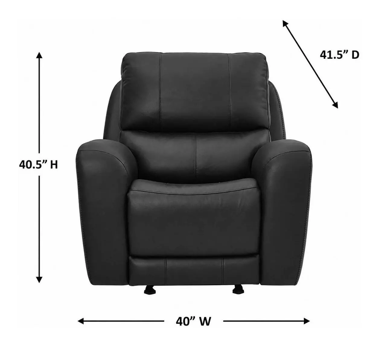 Bella Verona Black Leather Glider Power Recliner with USB Charging