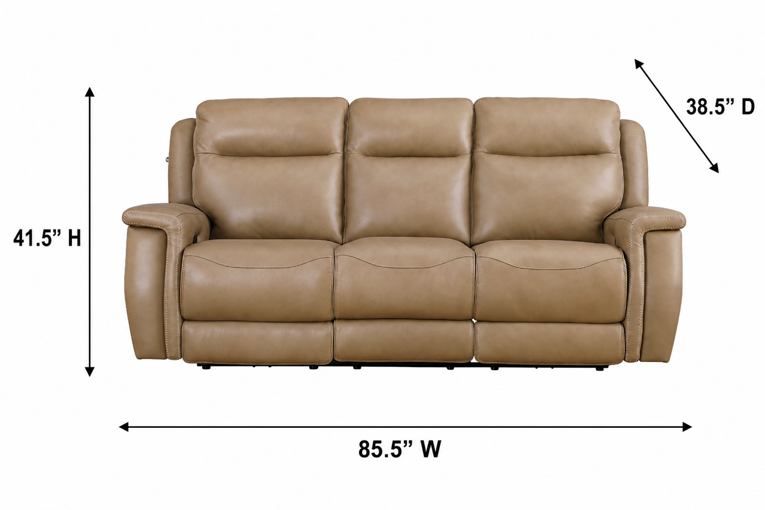 Fischer Saddle Leather 86" Zero Gravity Power Reclining Sofa with Power Headrest and USB Charging
