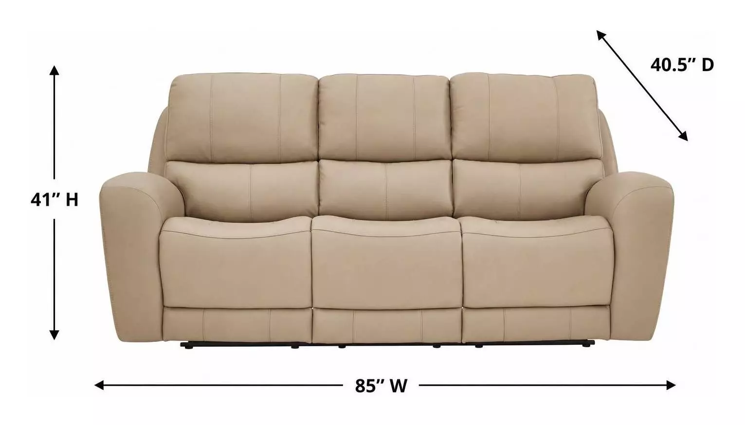 Bella Verona Taupe Leather 85" Zero Gravity Power Reclining Sofa with USB Charging